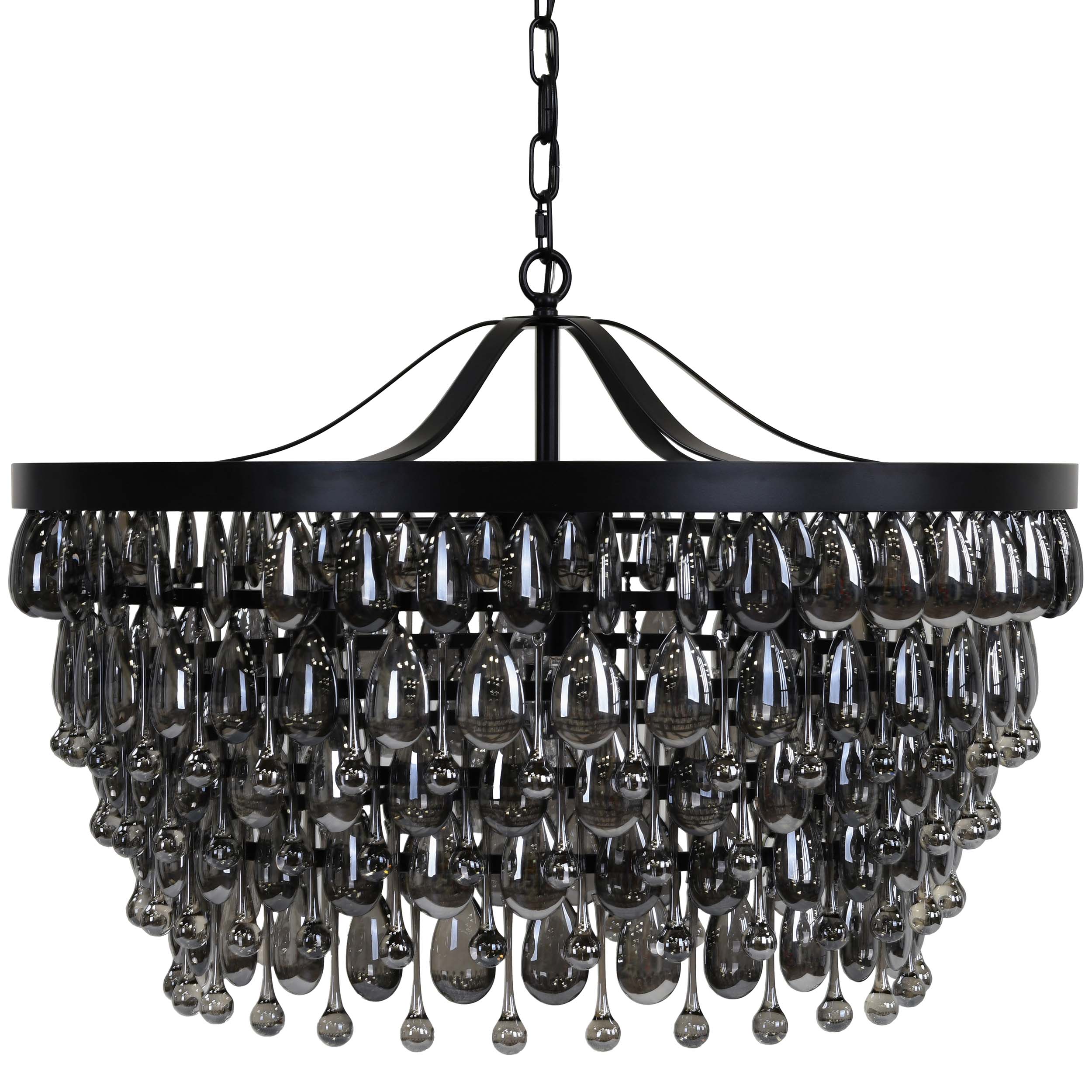 Renata Round Glass Chandelier, Black - Image 2
