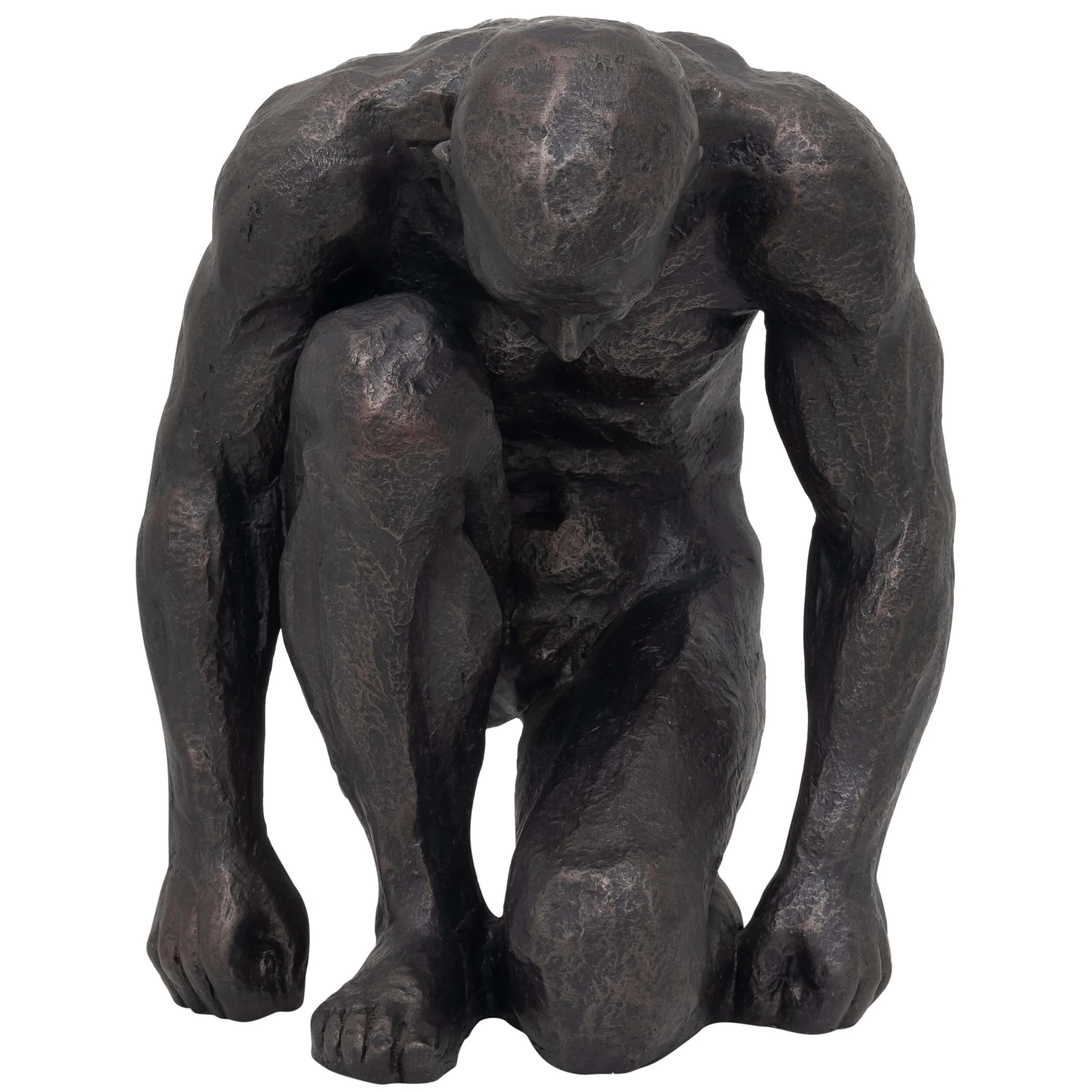Resin 16" Kneeling Man, Black - Image 2