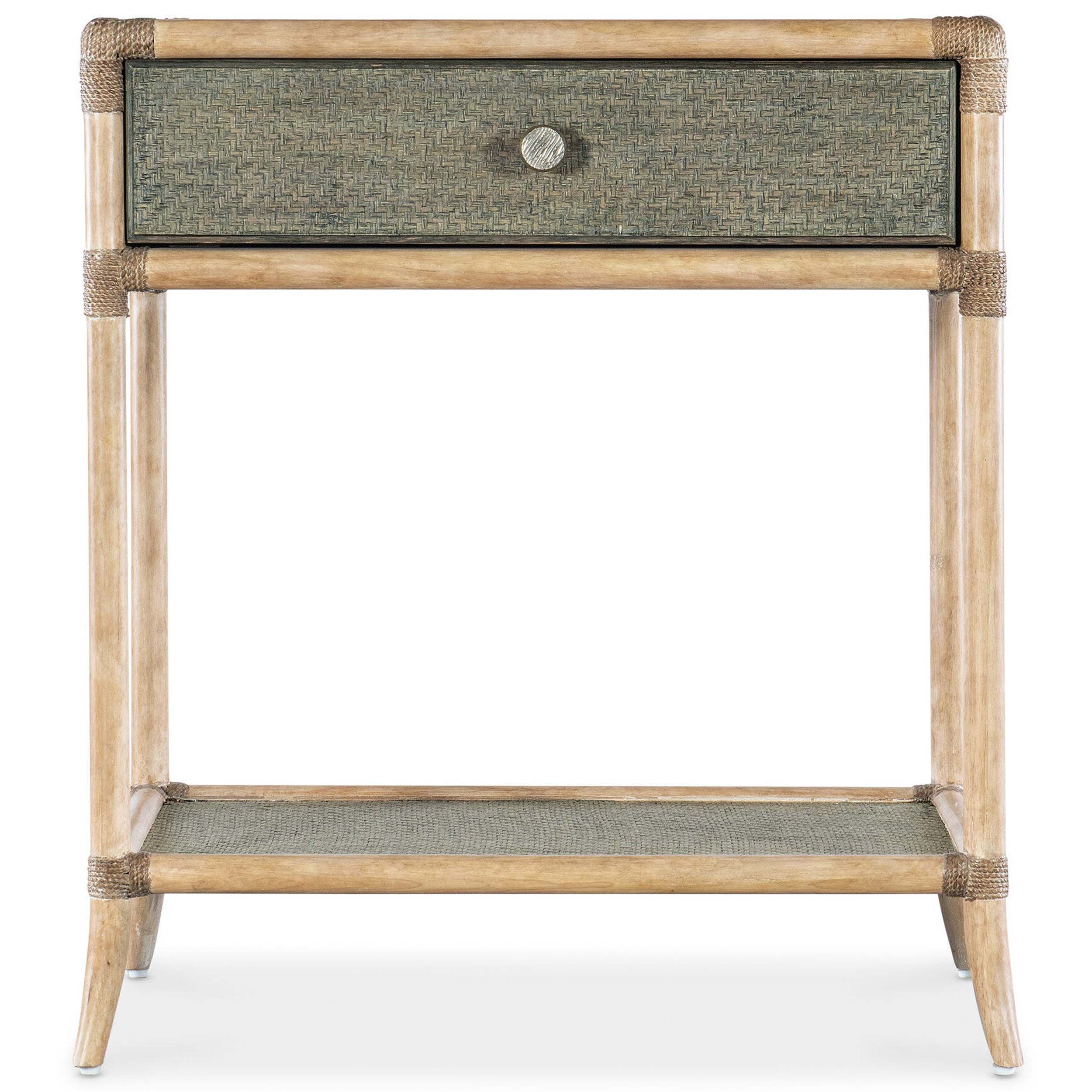 Retreat Pole Rattan Bedside Table, Seagrass - Image 2