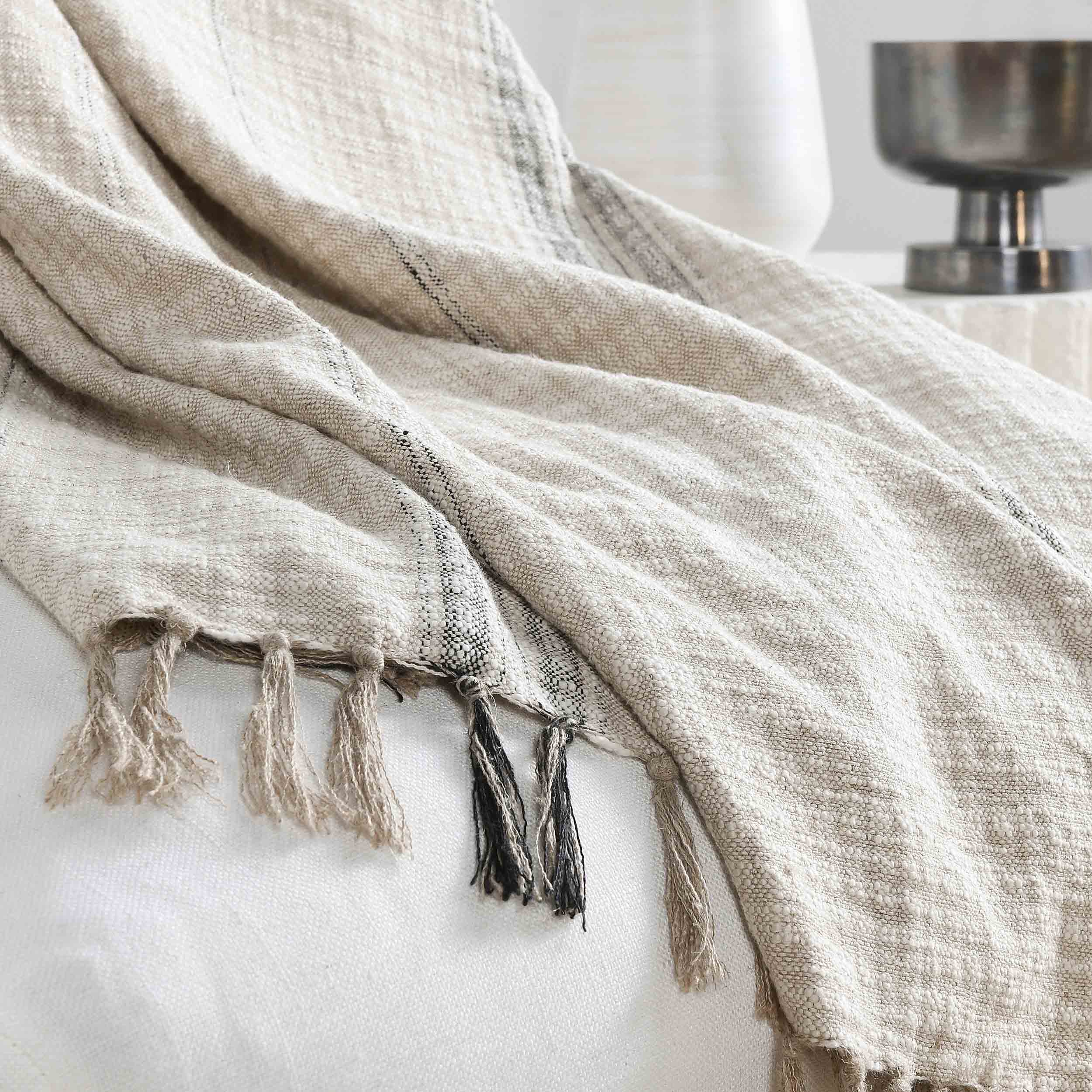 Ria Throw, Natural/Black - Image 4