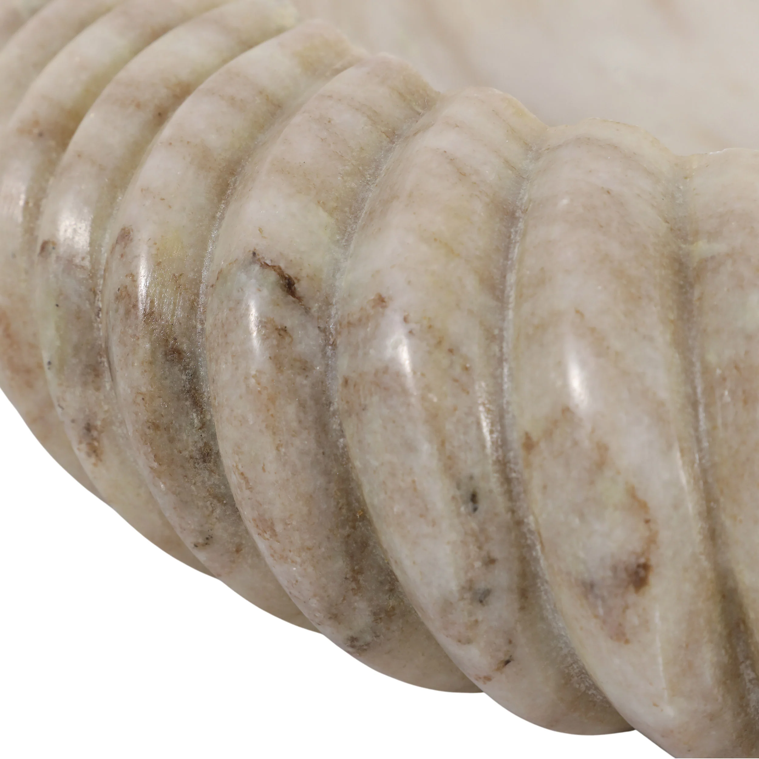 Ribbed Marble Bowl, Beige - Image 3