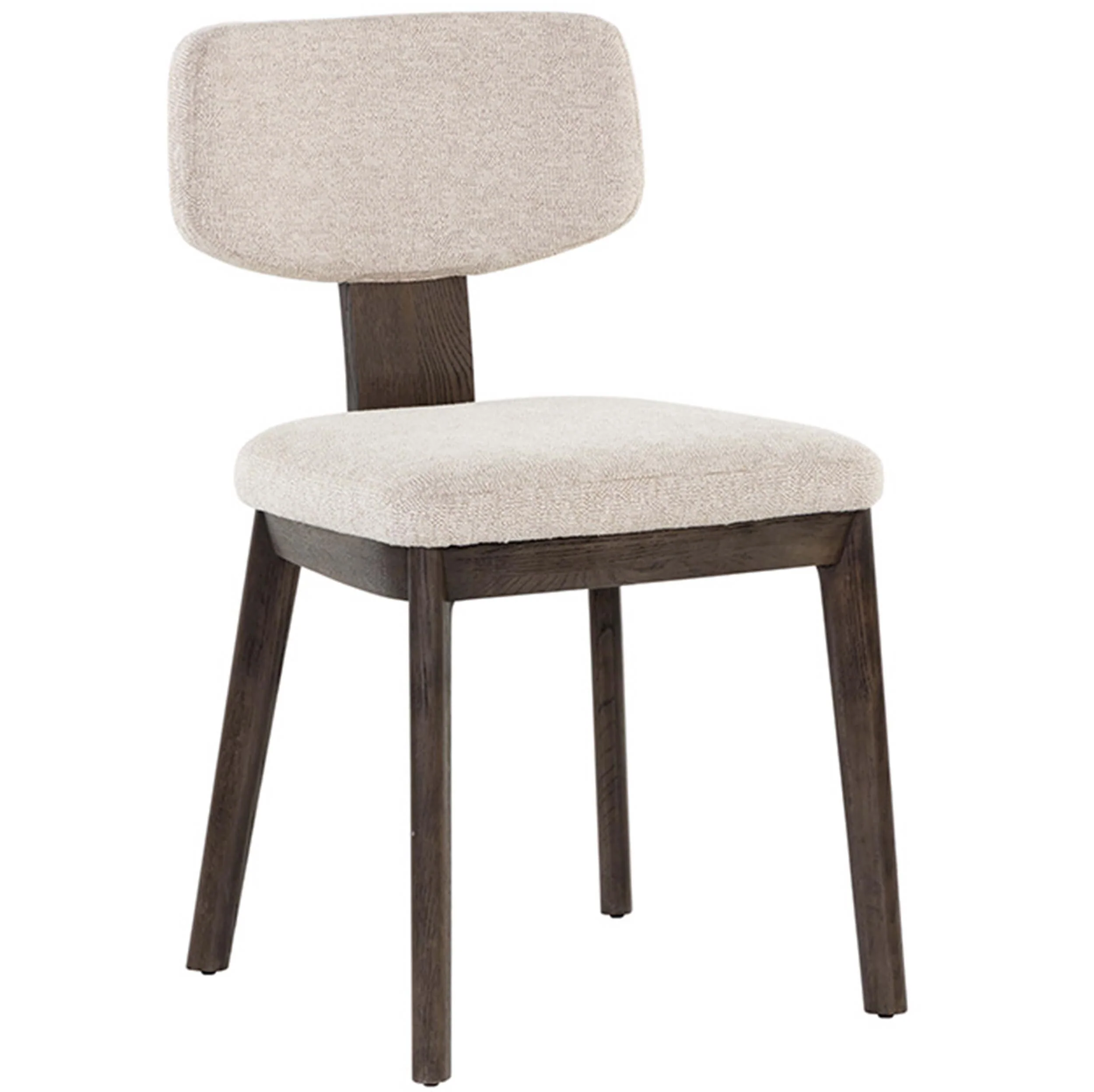 Rickett Dining Chair, Dove Cream/Dark Brown, Set of 2