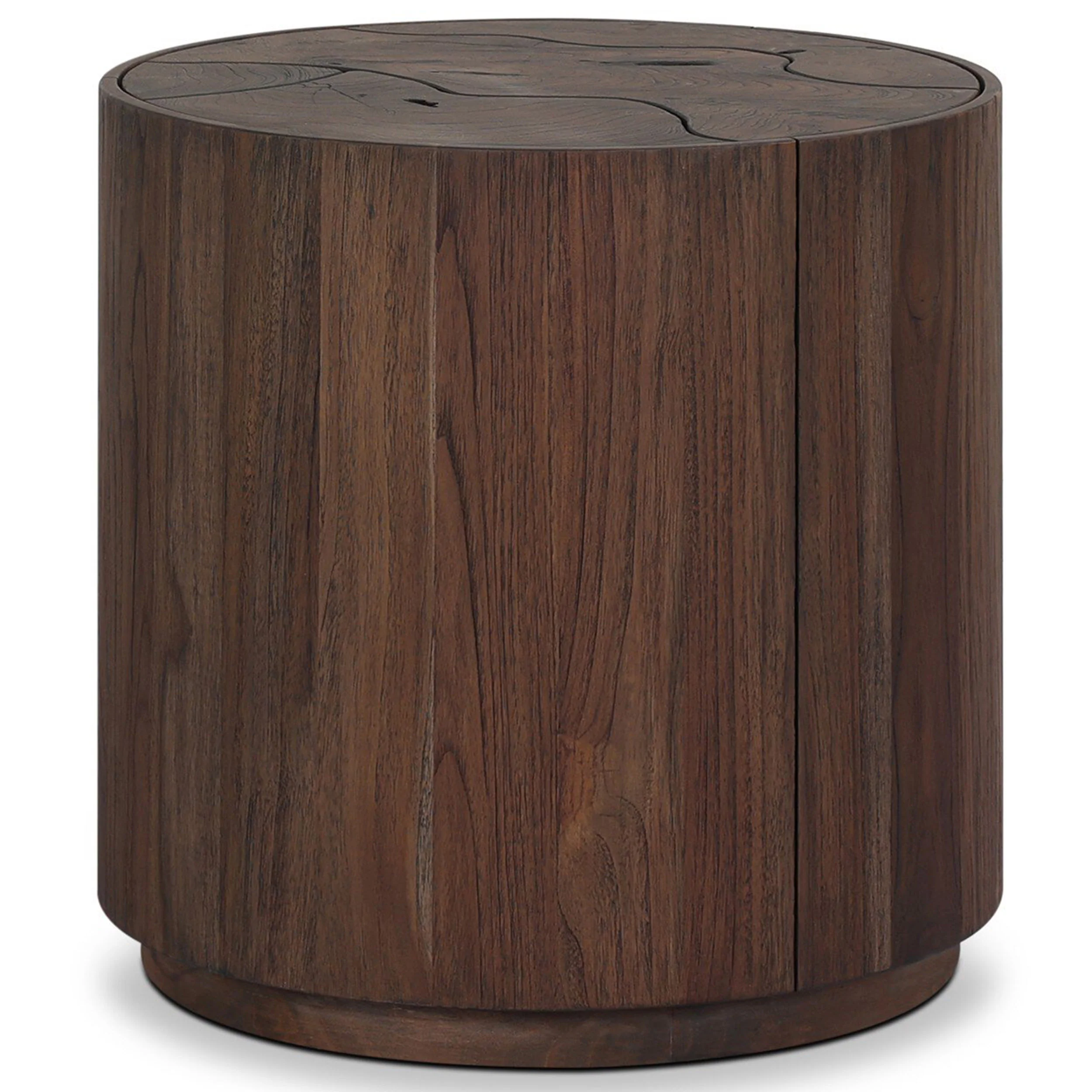 Ridge Outdoor End Table, Saddle Brown by Four Hands