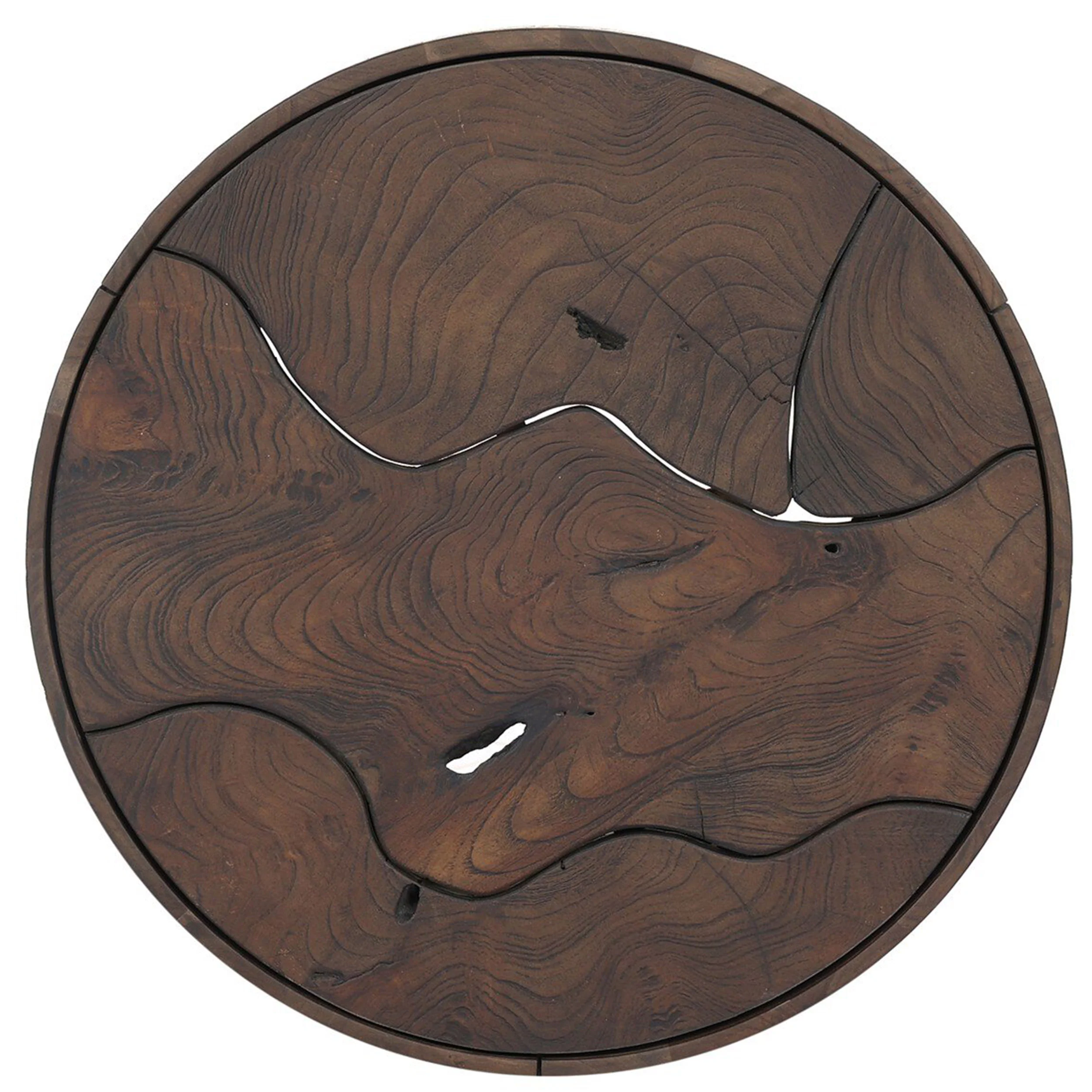 Ridge Outdoor End Table, Saddle Brown by Four Hands - Image 3