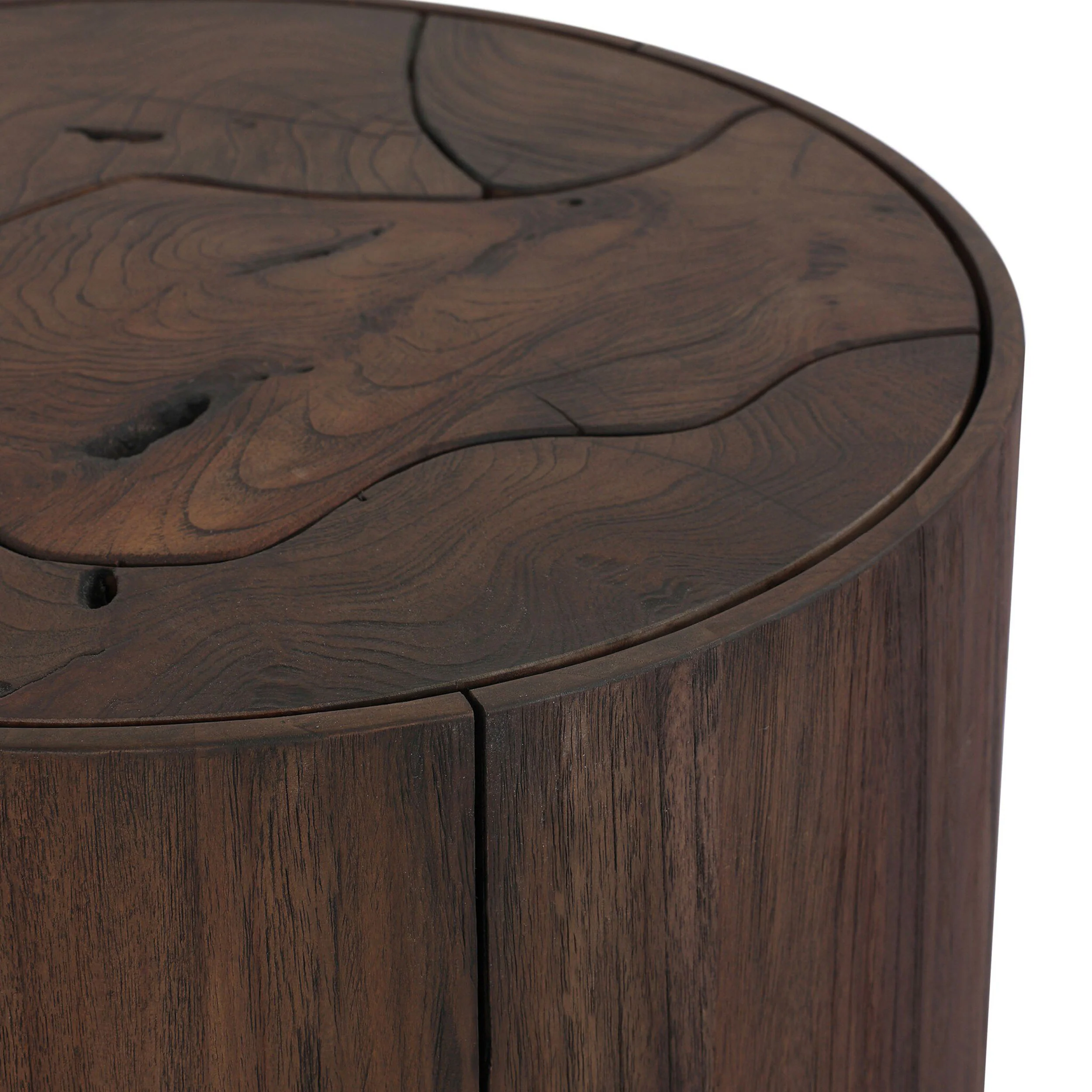 Ridge Outdoor End Table, Saddle Brown by Four Hands - Image 4