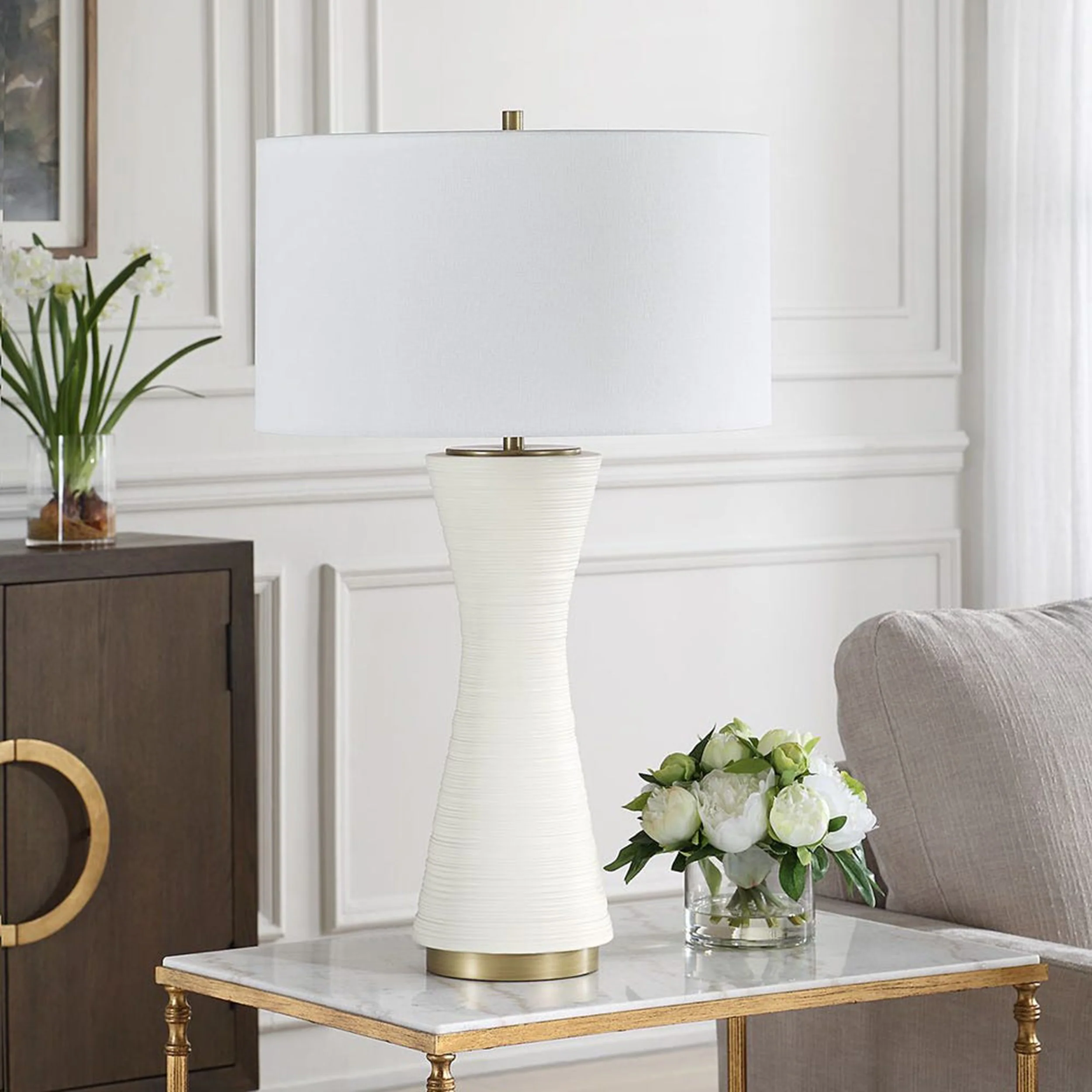Ridgeline Table Lamp, White - Image 5