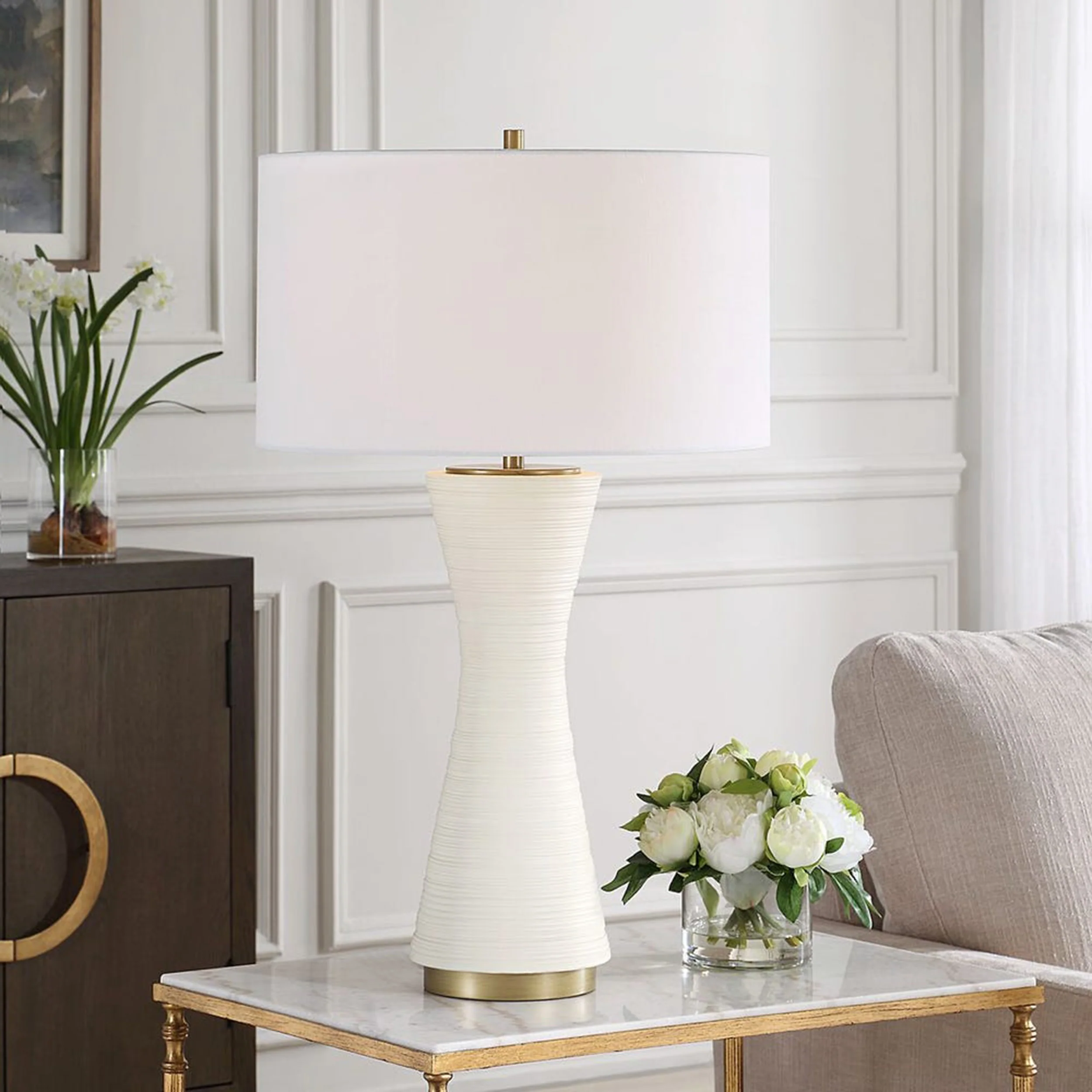 Ridgeline Table Lamp, White - Image 6