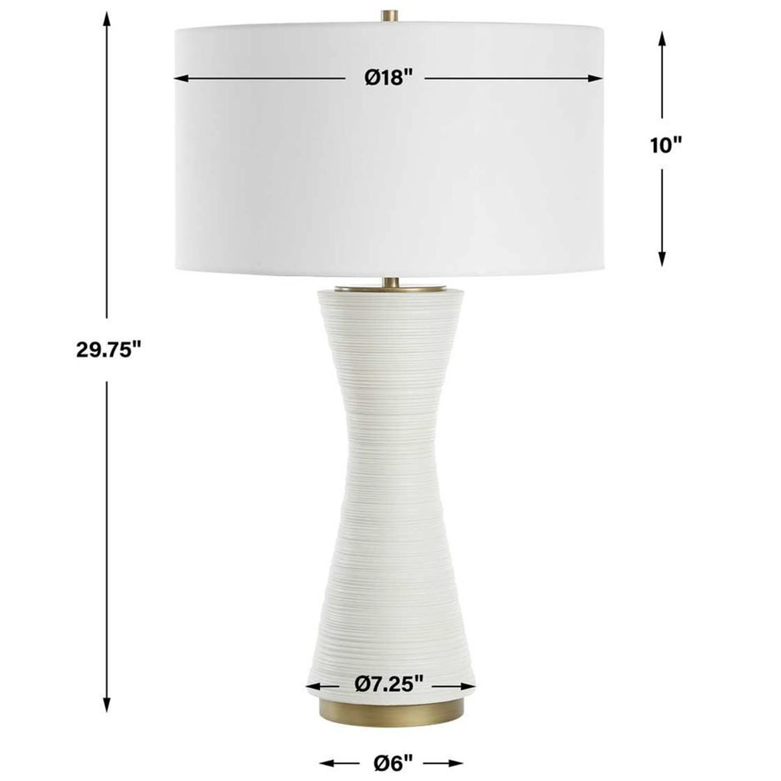 Ridgeline Table Lamp, White - Image 7