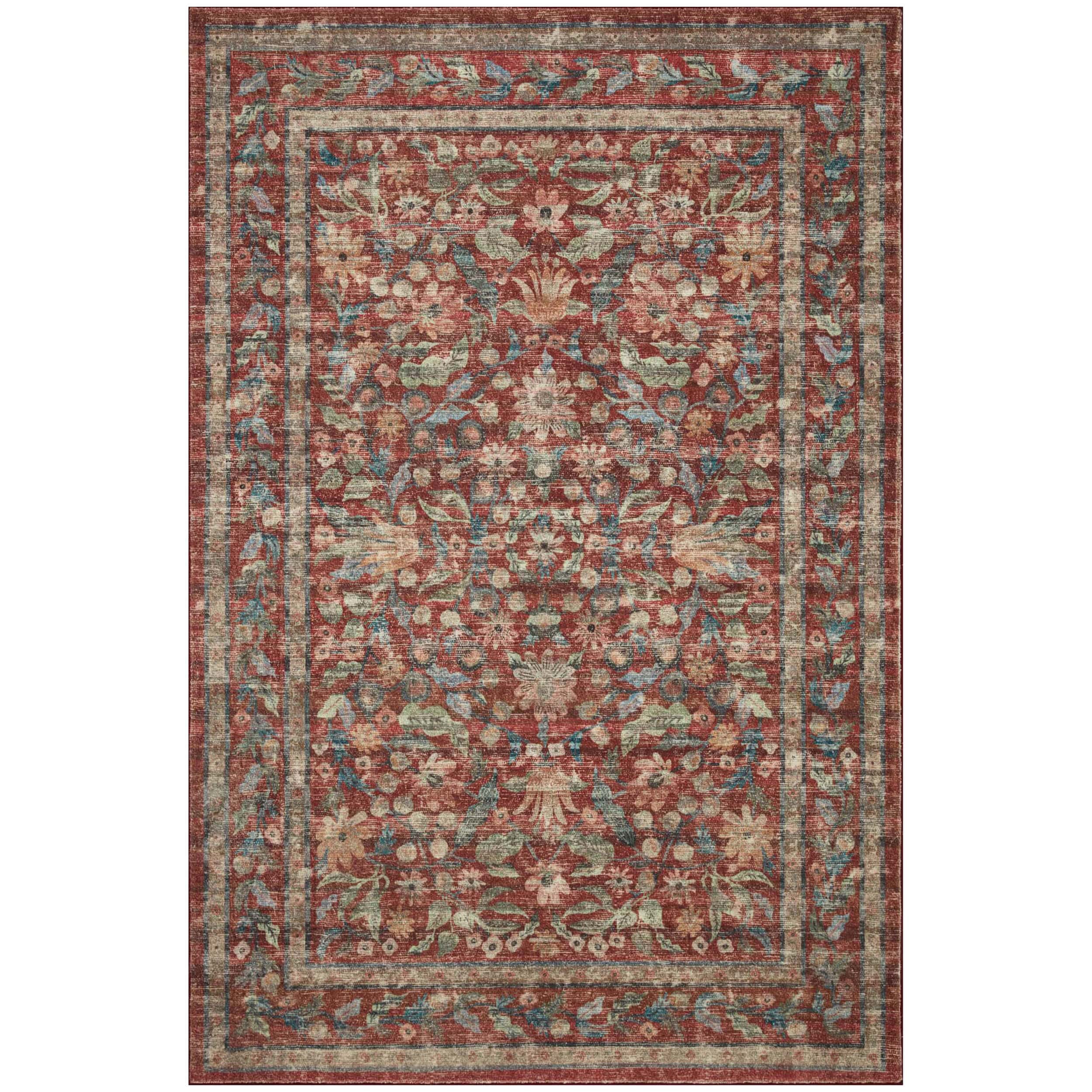 Rifle Paper Co. x Loloi Rug Courtyard COU-03, Eve Crimson