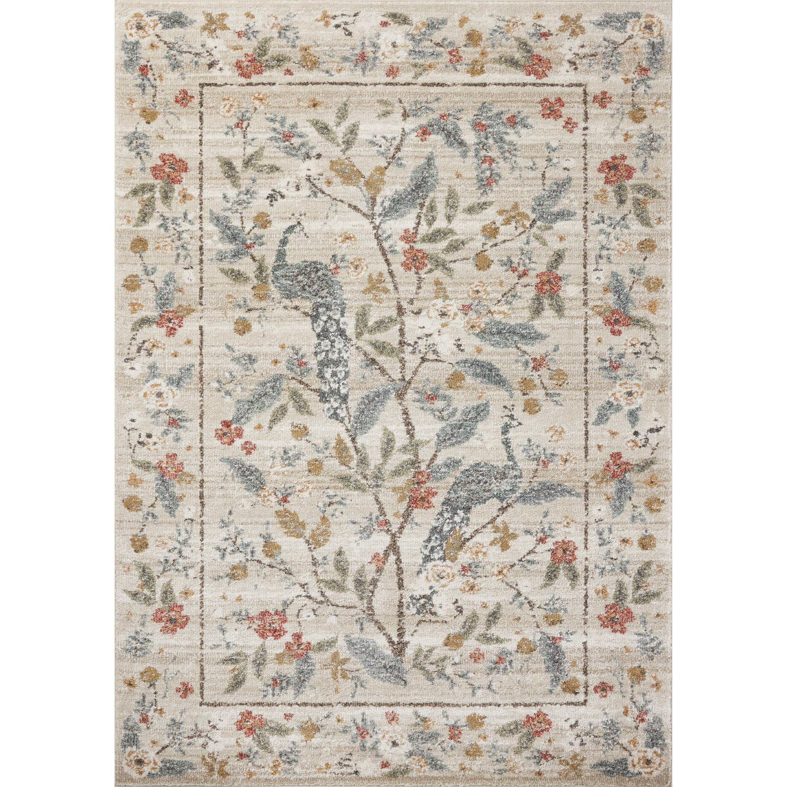Rifle Paper Co. x Loloi Rug Laurel LAU-05, Peacock Garden Cream