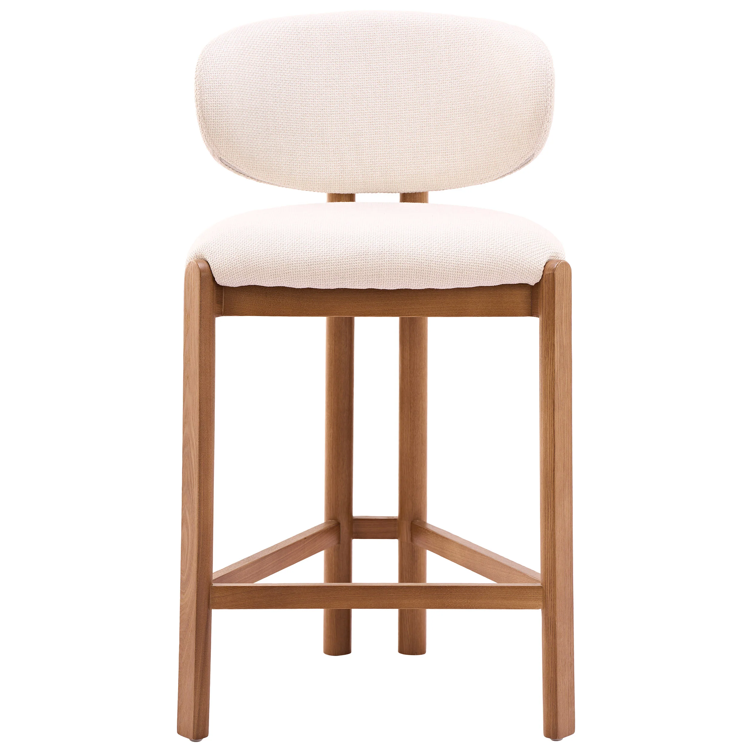 Rosetta Counter Stool, Beige/Walnut - Image 2