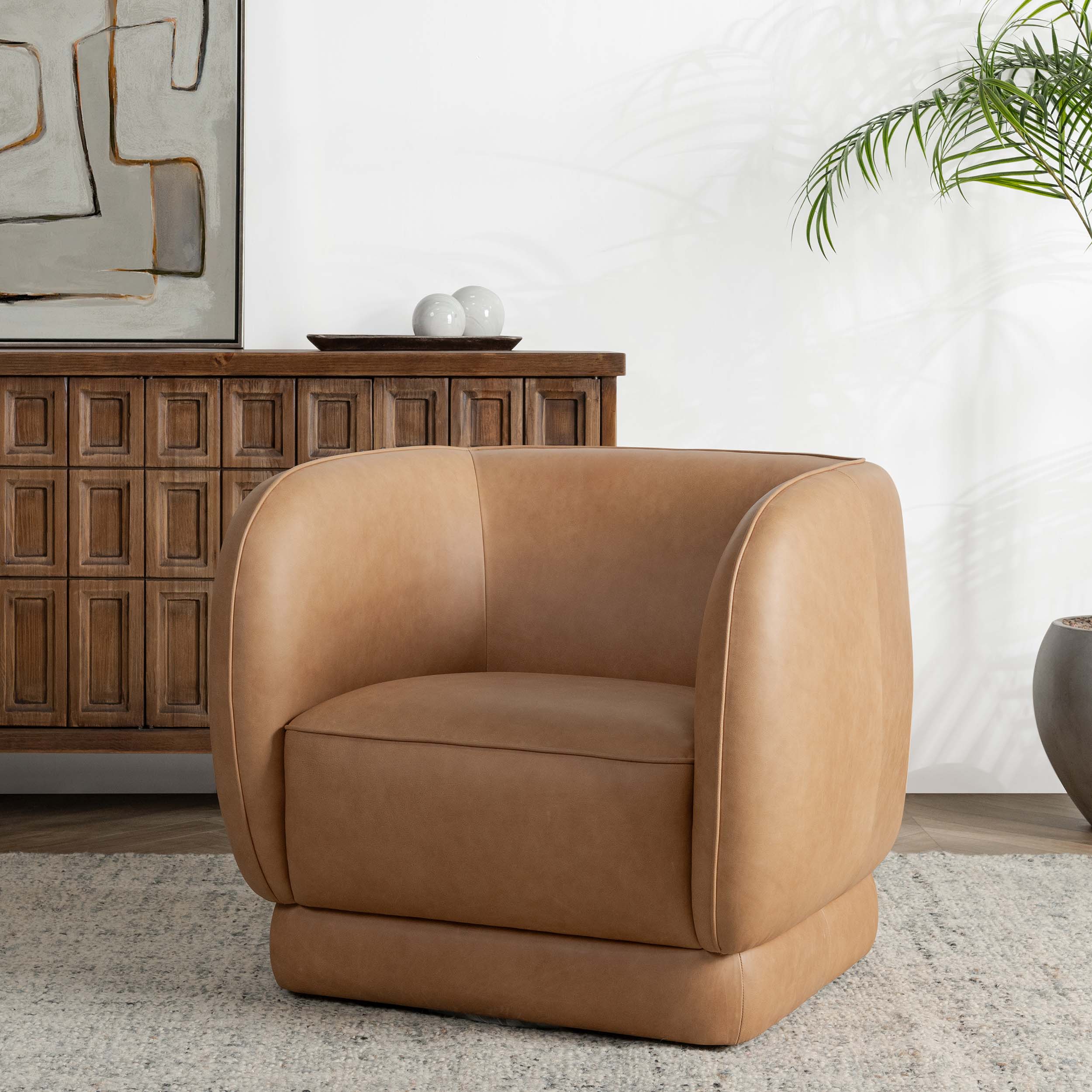 Rinner Leather Chair, Tan - Image 6