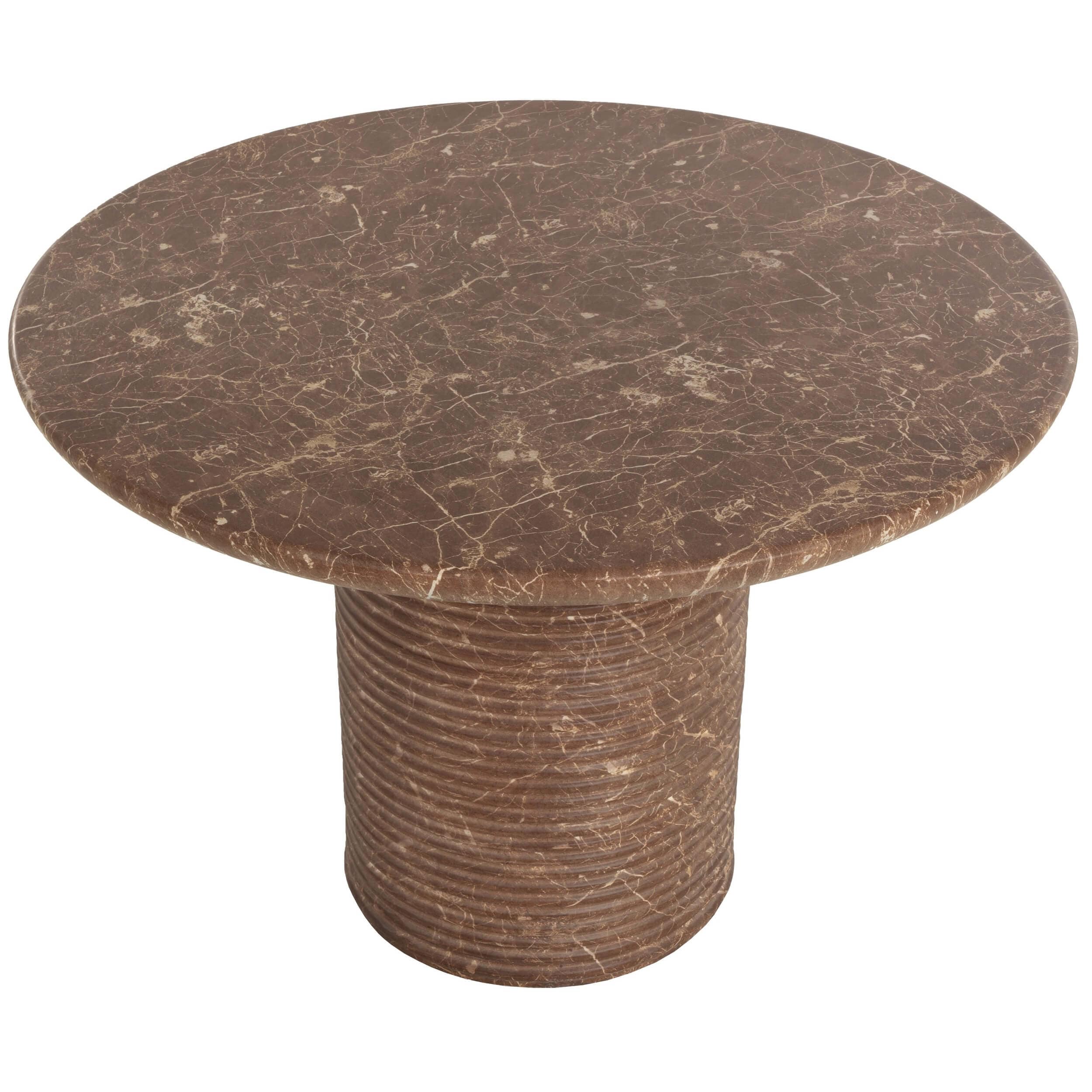 Riva Round Dining Table, Mocha Marble Look - Image 2