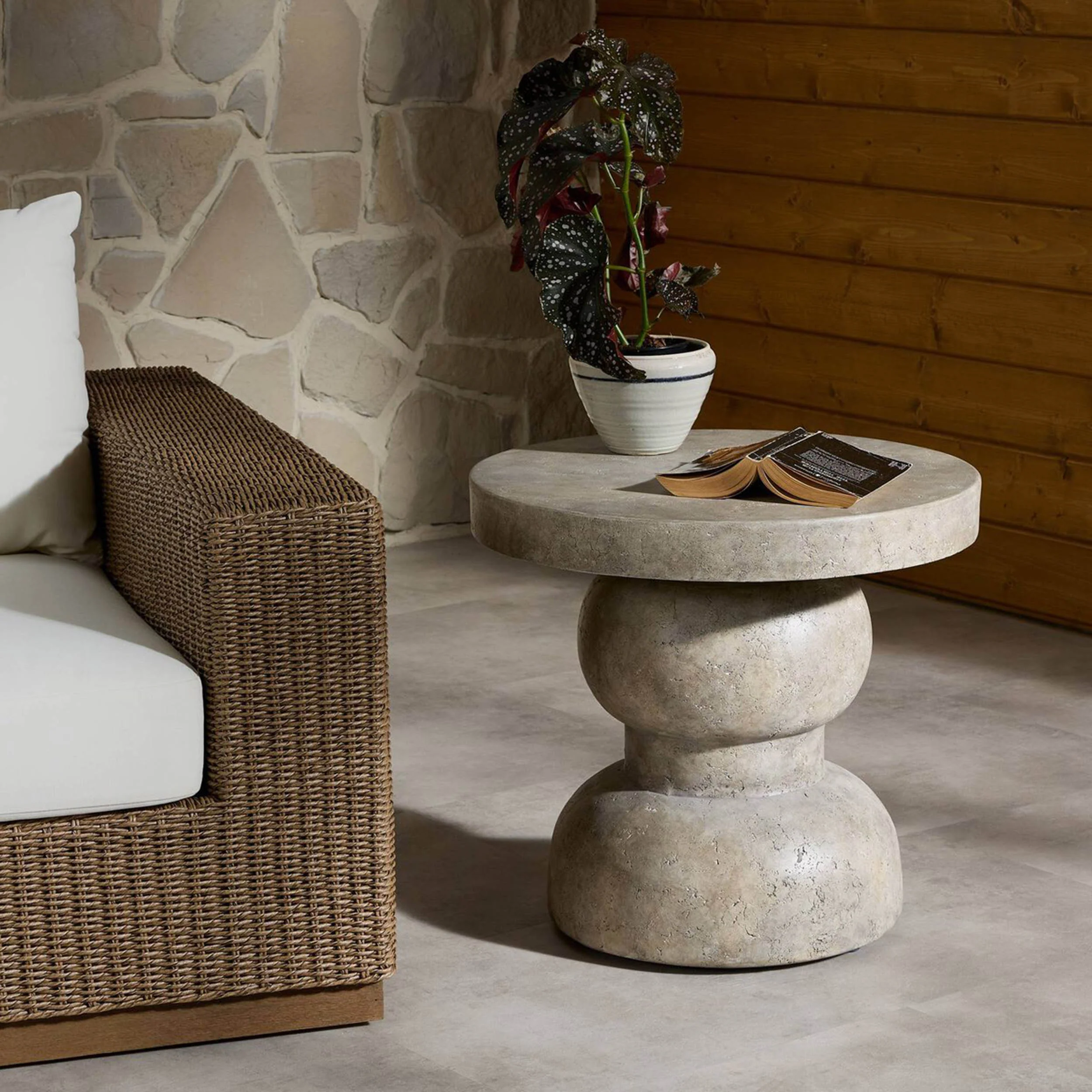 Rivero Outdoor End Table, Aged Fog by Amber Lewis x Four Hands - Image 5