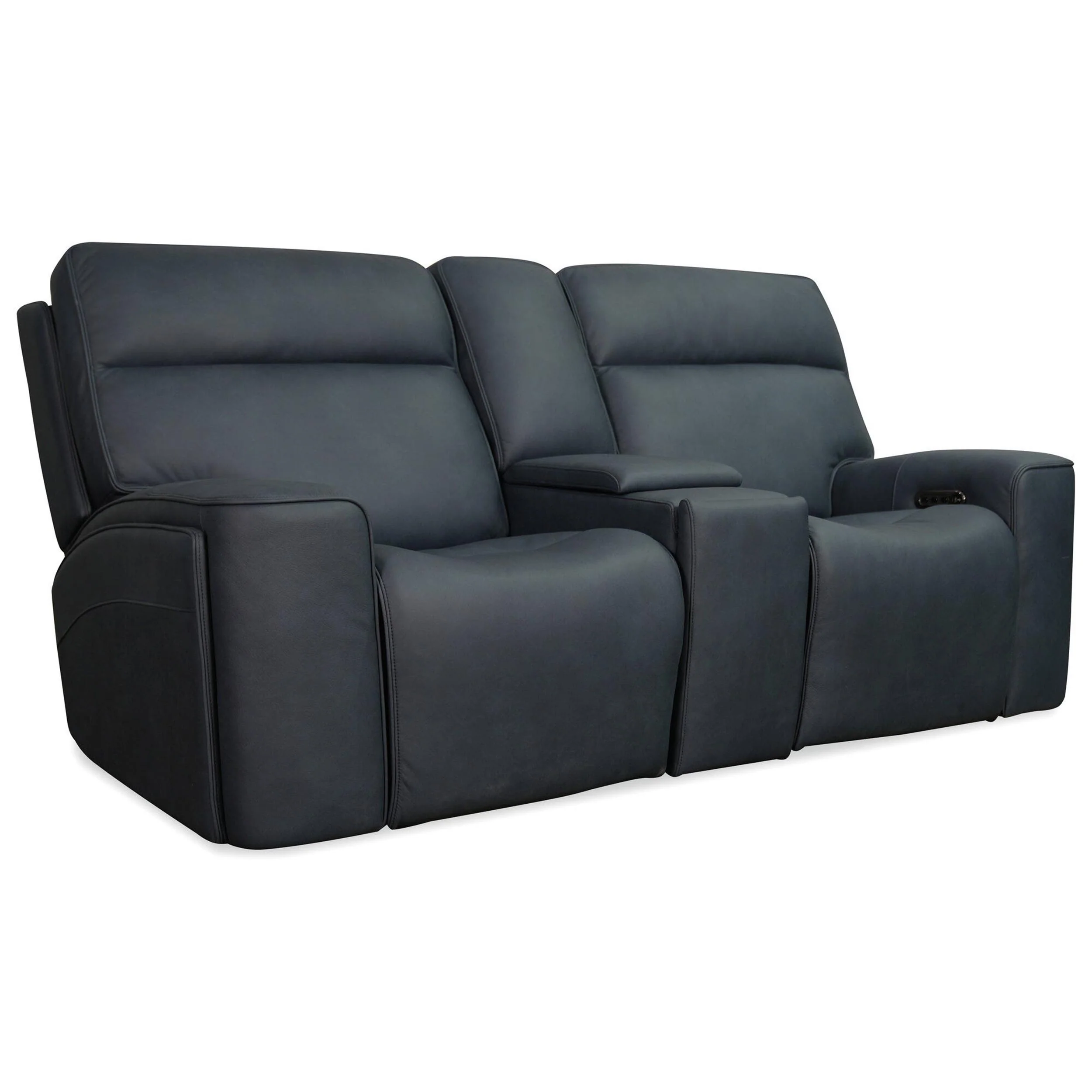 Riverton Leather Power Gliding Console Loveseat, Dante Afterdusk - Image 2