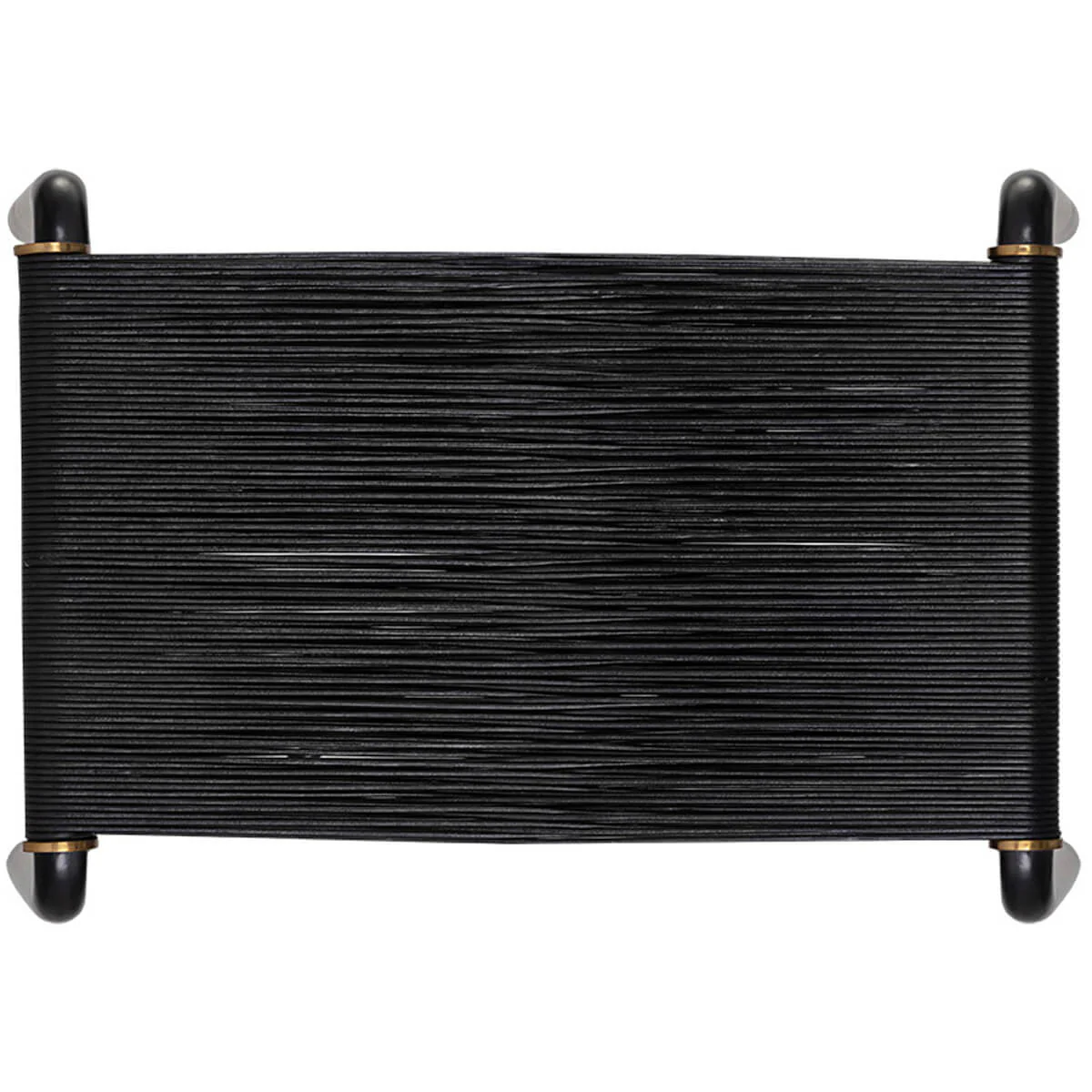 Riz Leather Stool, Black - Image 3