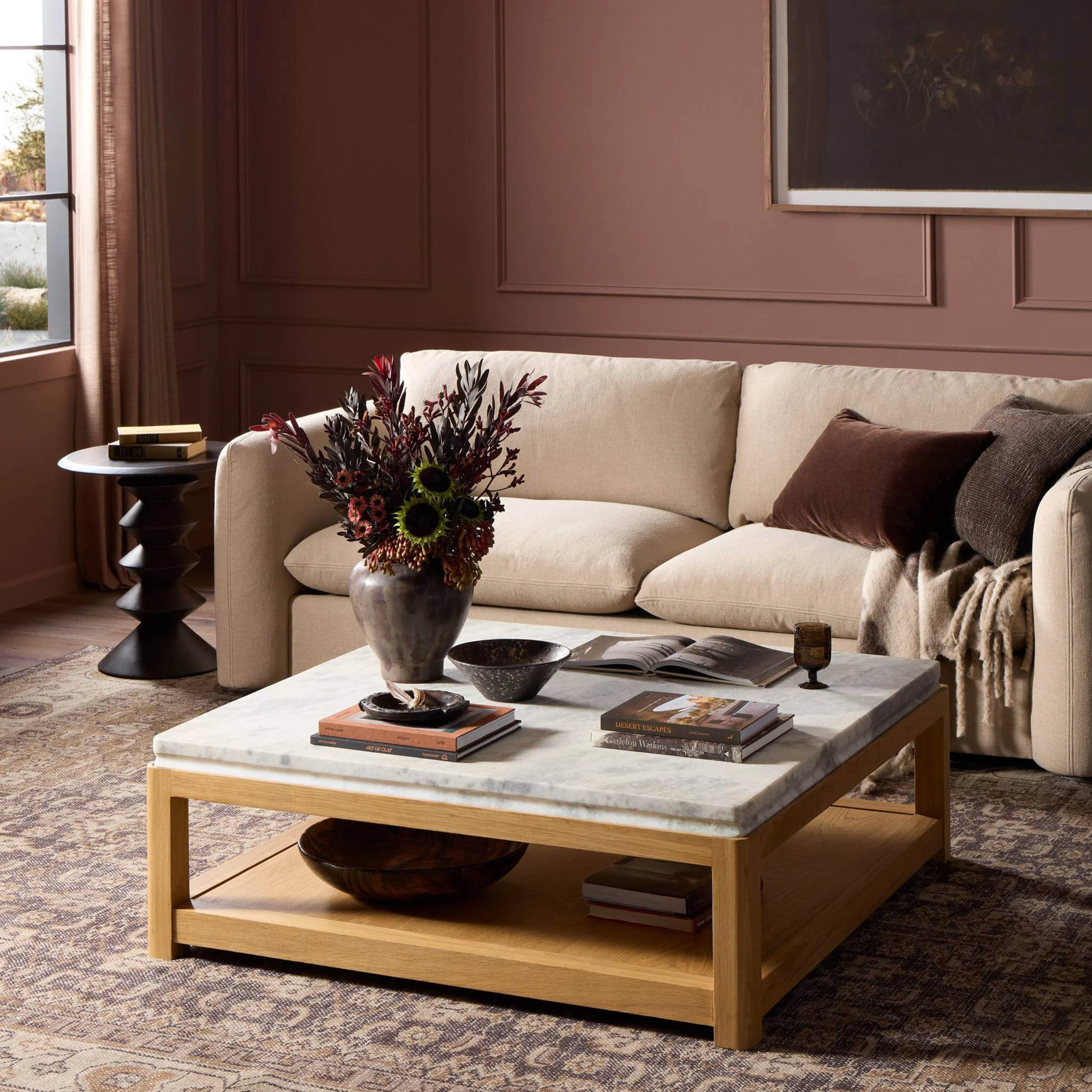 Roberta Coffee Table, Sandblasted White Marble by Amber Lewis x Four Hands - Image 6