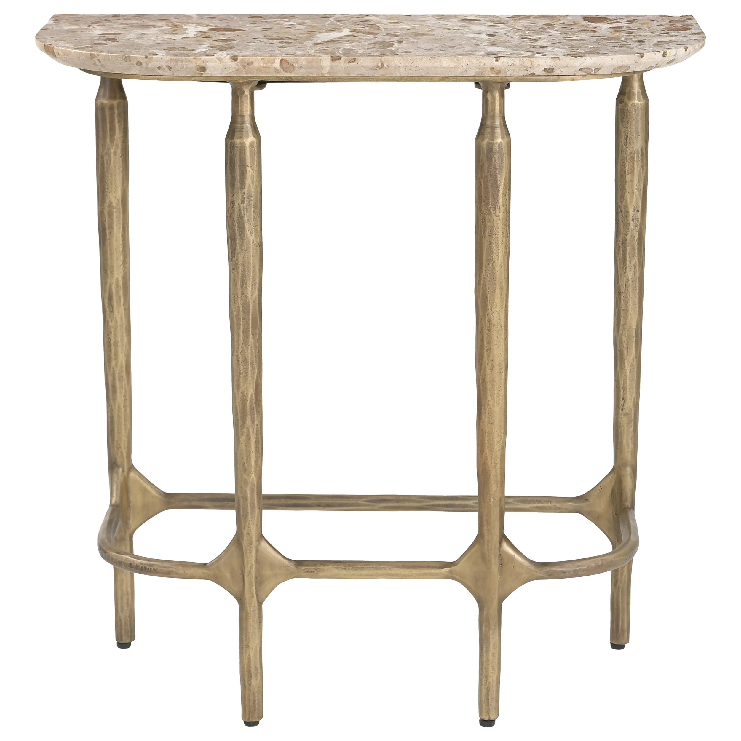Rochester Side Table, Beige/Brass - Image 2