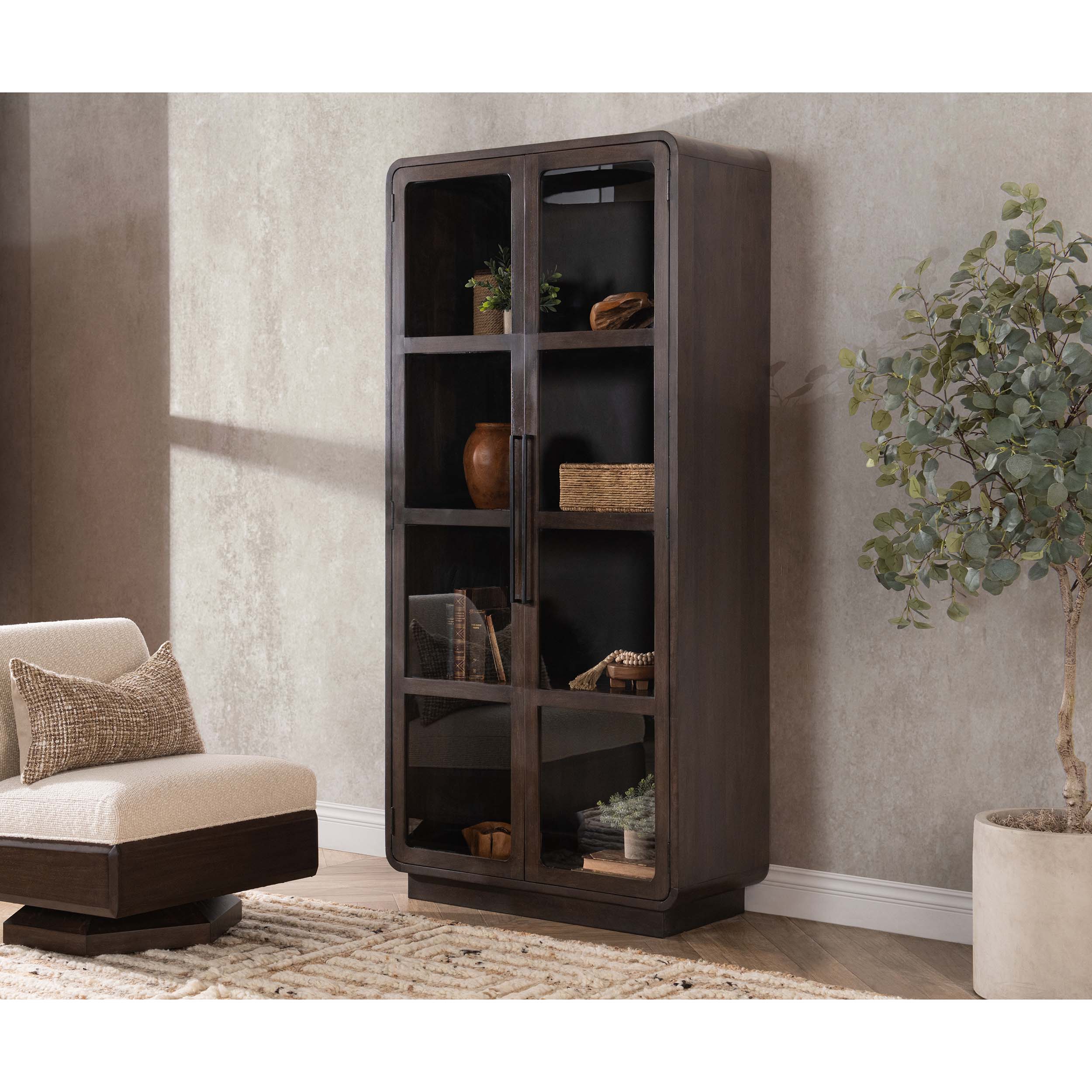 Rogers Tall Cabinet, Dark Brown - Image 5