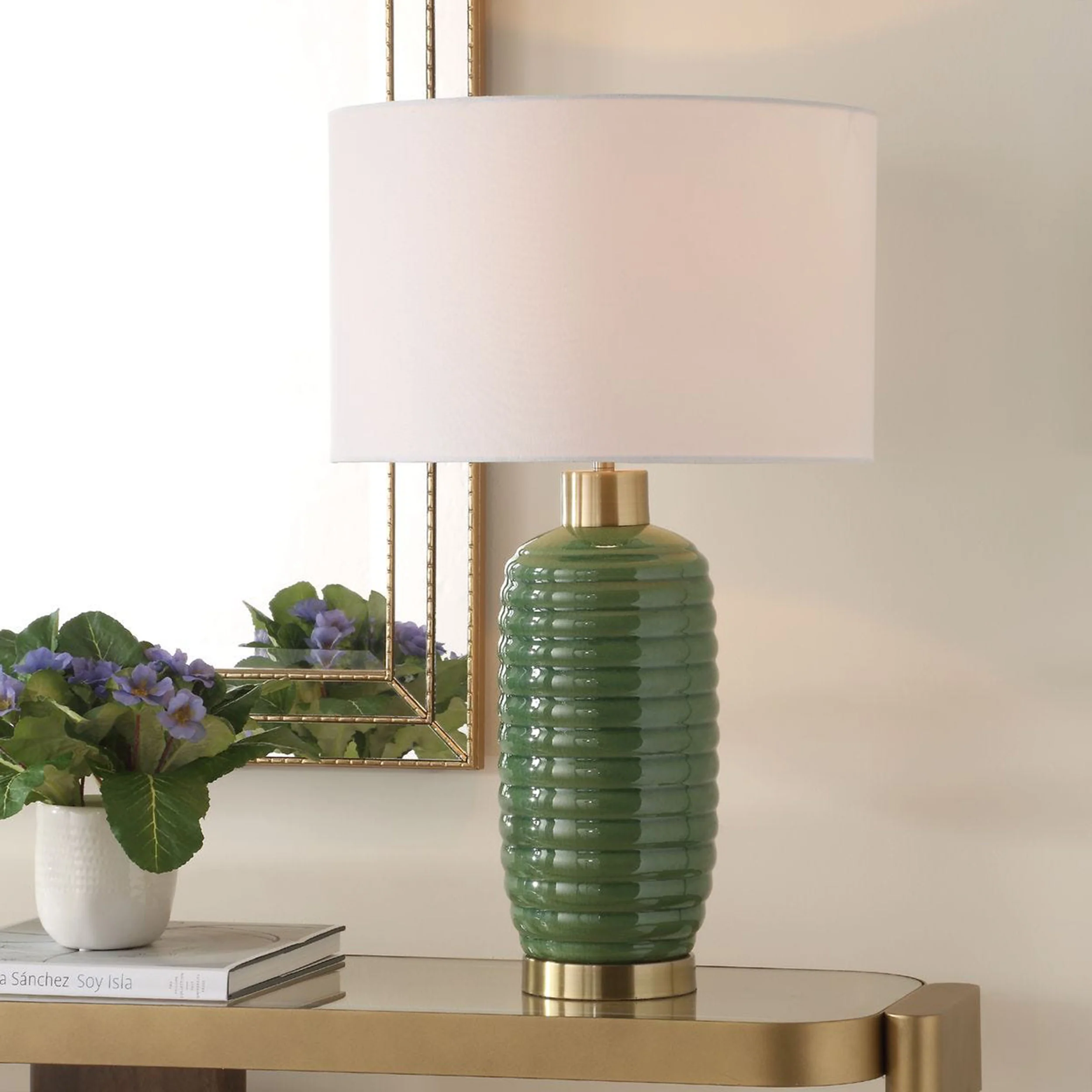 Roman Table Lamp, Olive Green - Image 6