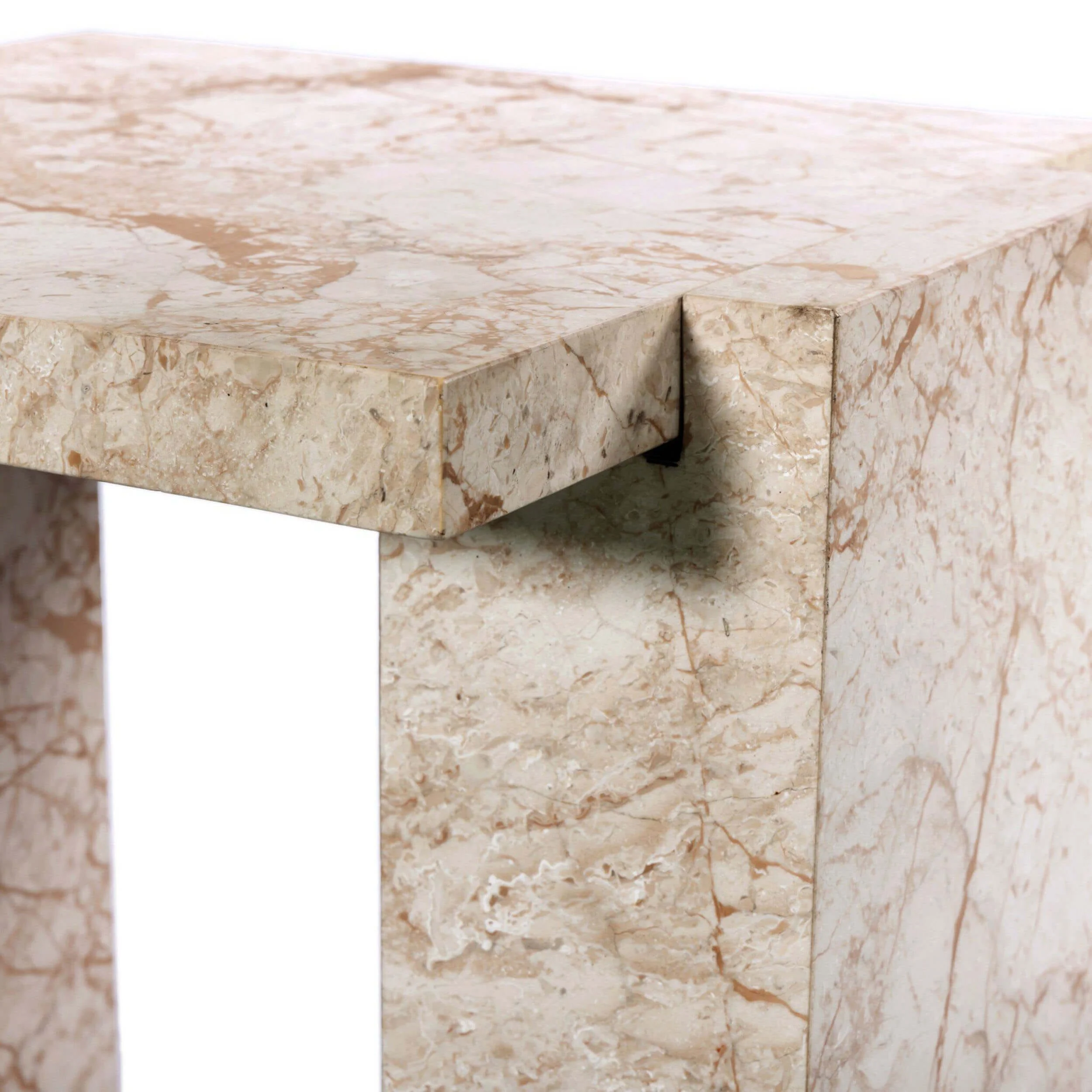 Romano End Table, Desert Taupe Marble by Four Hands - Image 4
