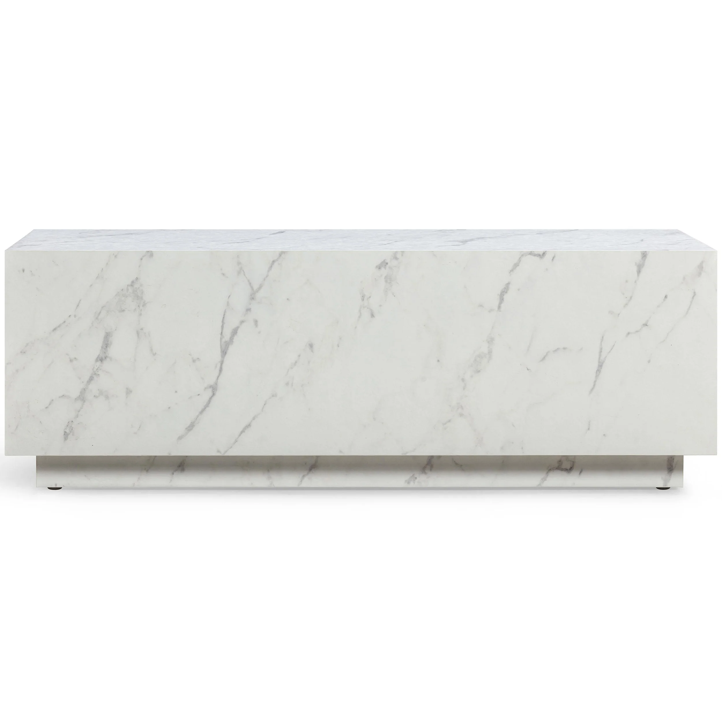 Romy Rectangular Coffee Table, White Marble Print - Image 2