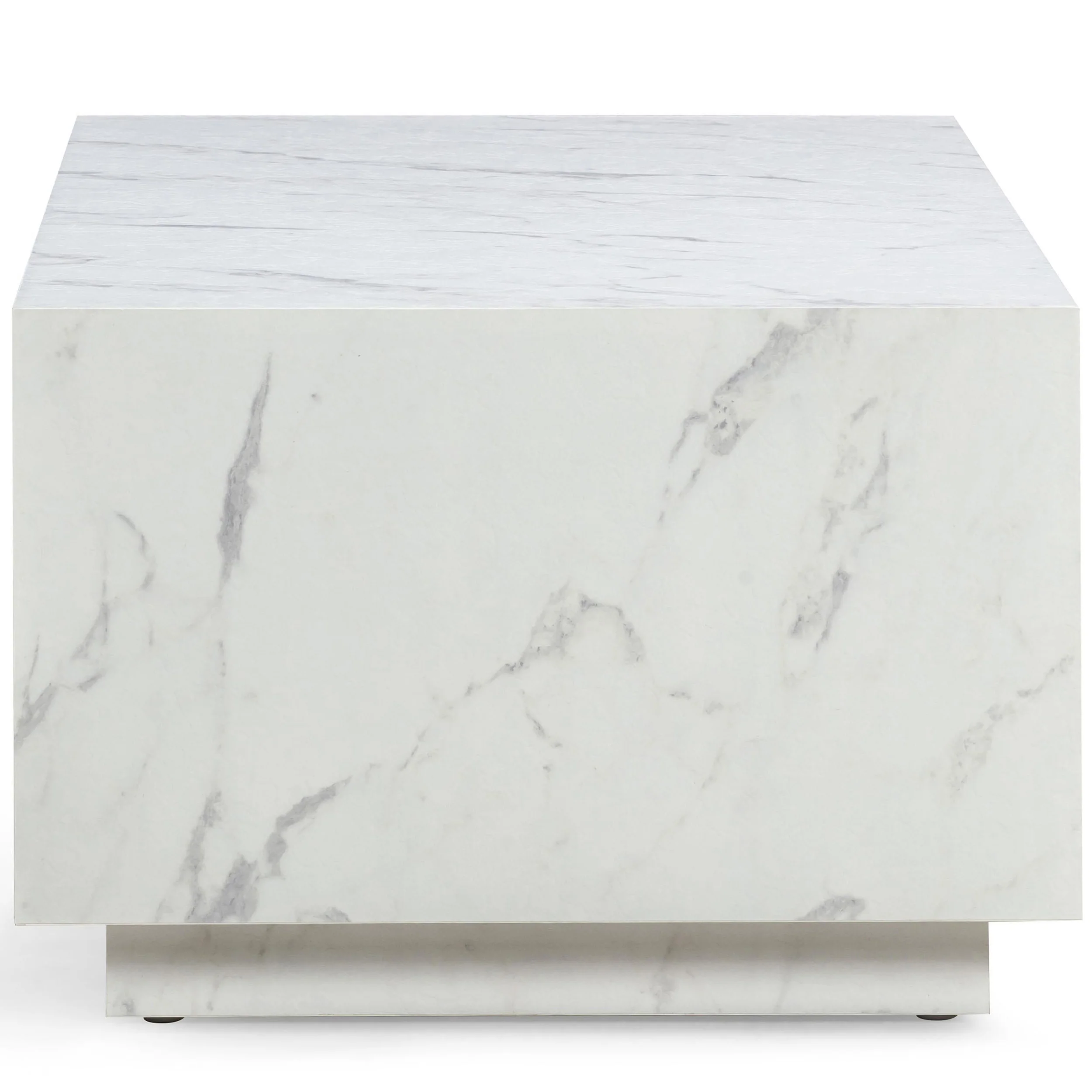 Romy Rectangular Coffee Table, White Marble Print - Image 3