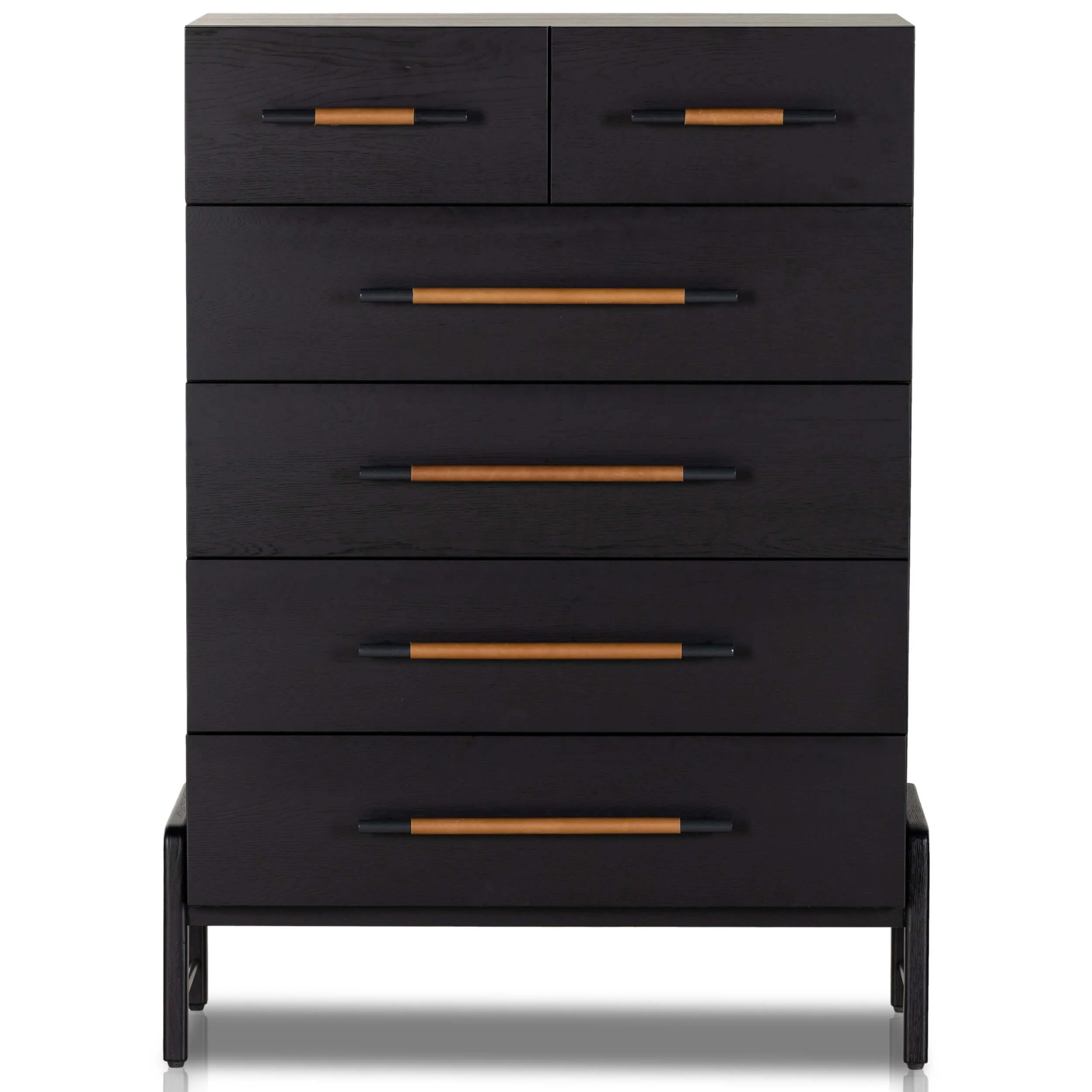 Rosedale 6 Drawer Tall Dresser, Ebony Oak by Four Hands - Image 2