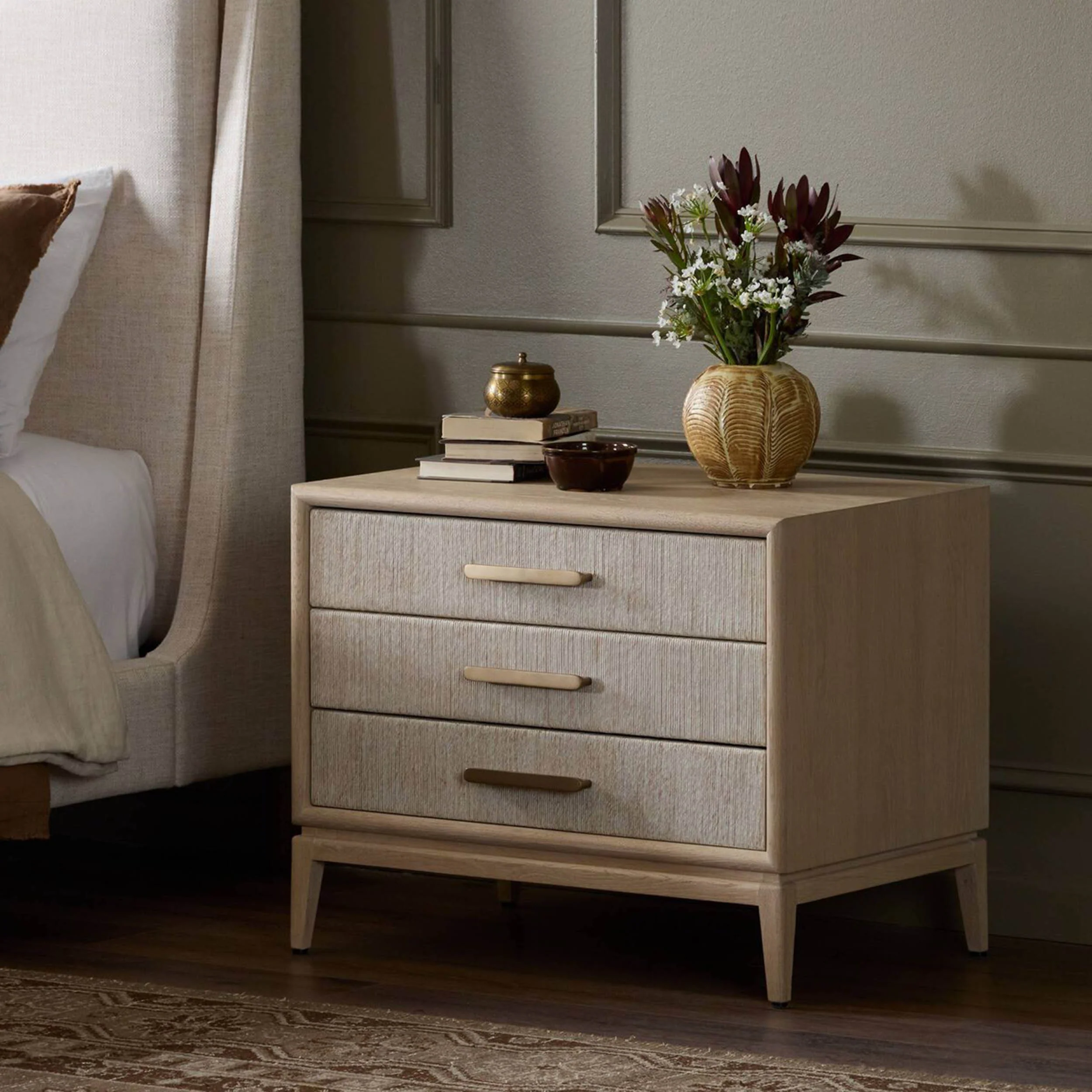 Rosenell 3 Drawer Nightstand, Natural by Four Hands - Image 5