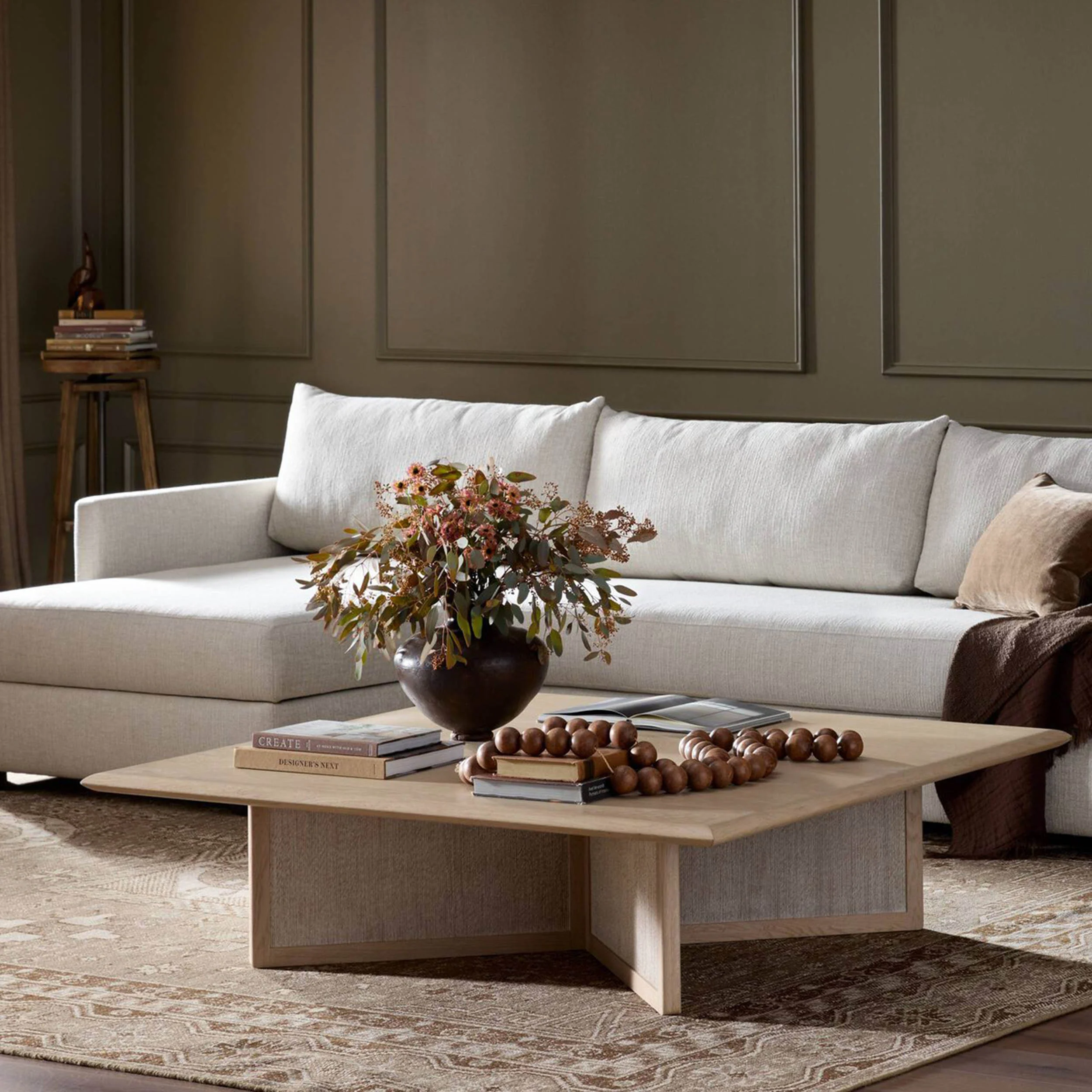 Rosenell Square Coffee Table, Natural by Four Hands - Image 5