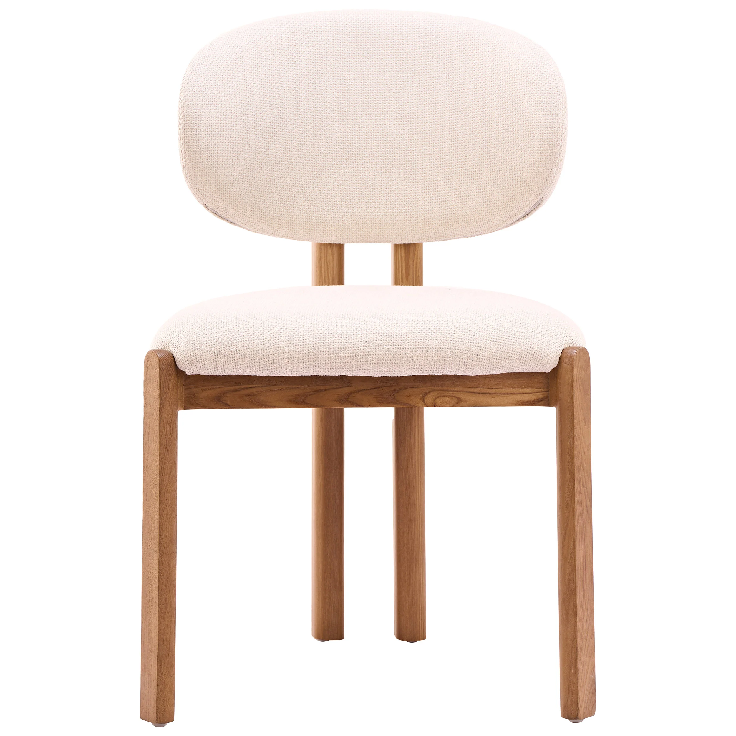 Rosetta Dining Chair, Beige/Walnut, Set of 2 - Image 2