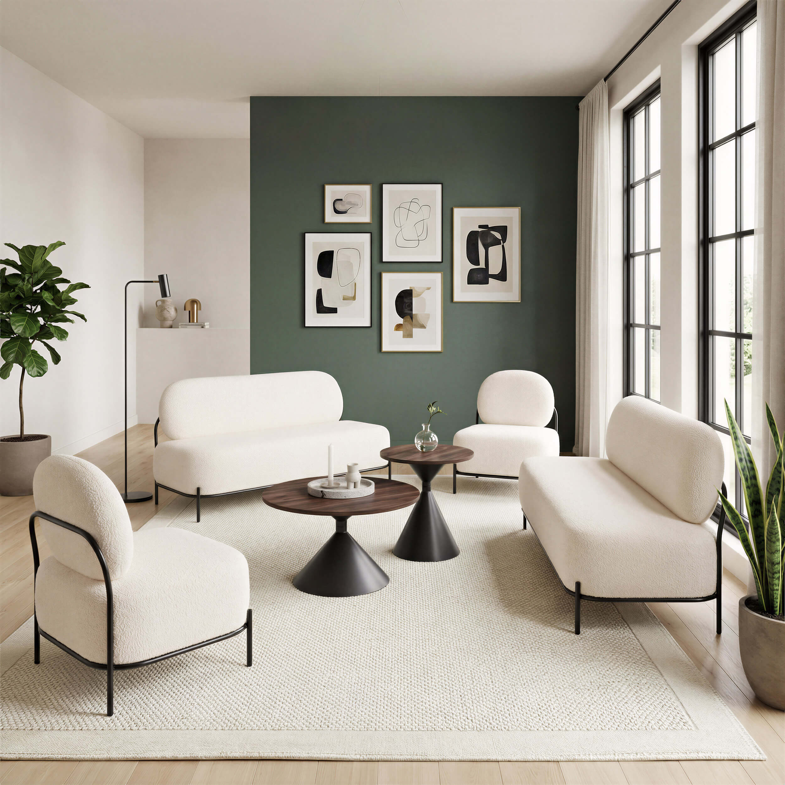 Rosk Coffee Table Set, Walnut - Image 6