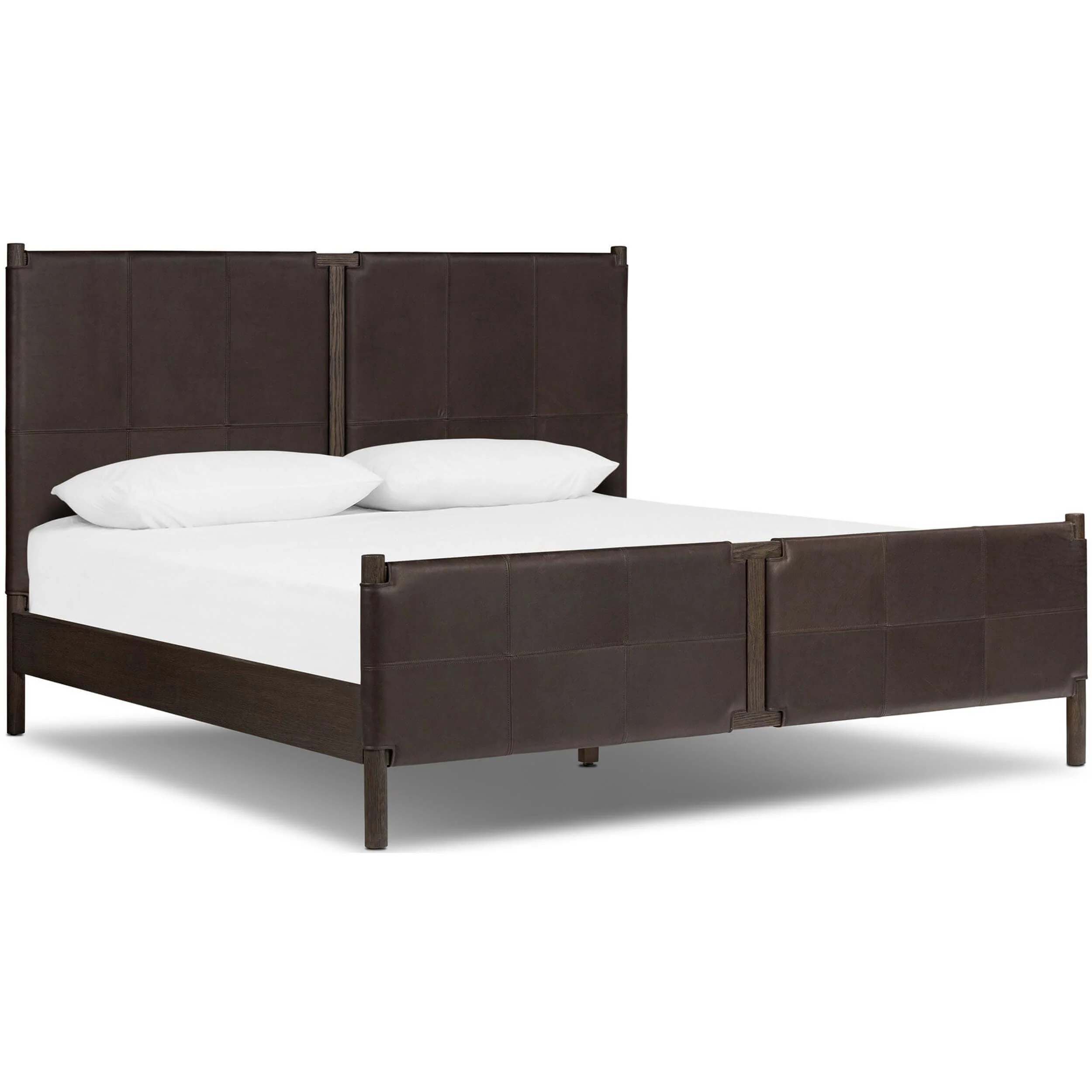 Salado Leather Bed, Heirloom Cigar by Four Hands