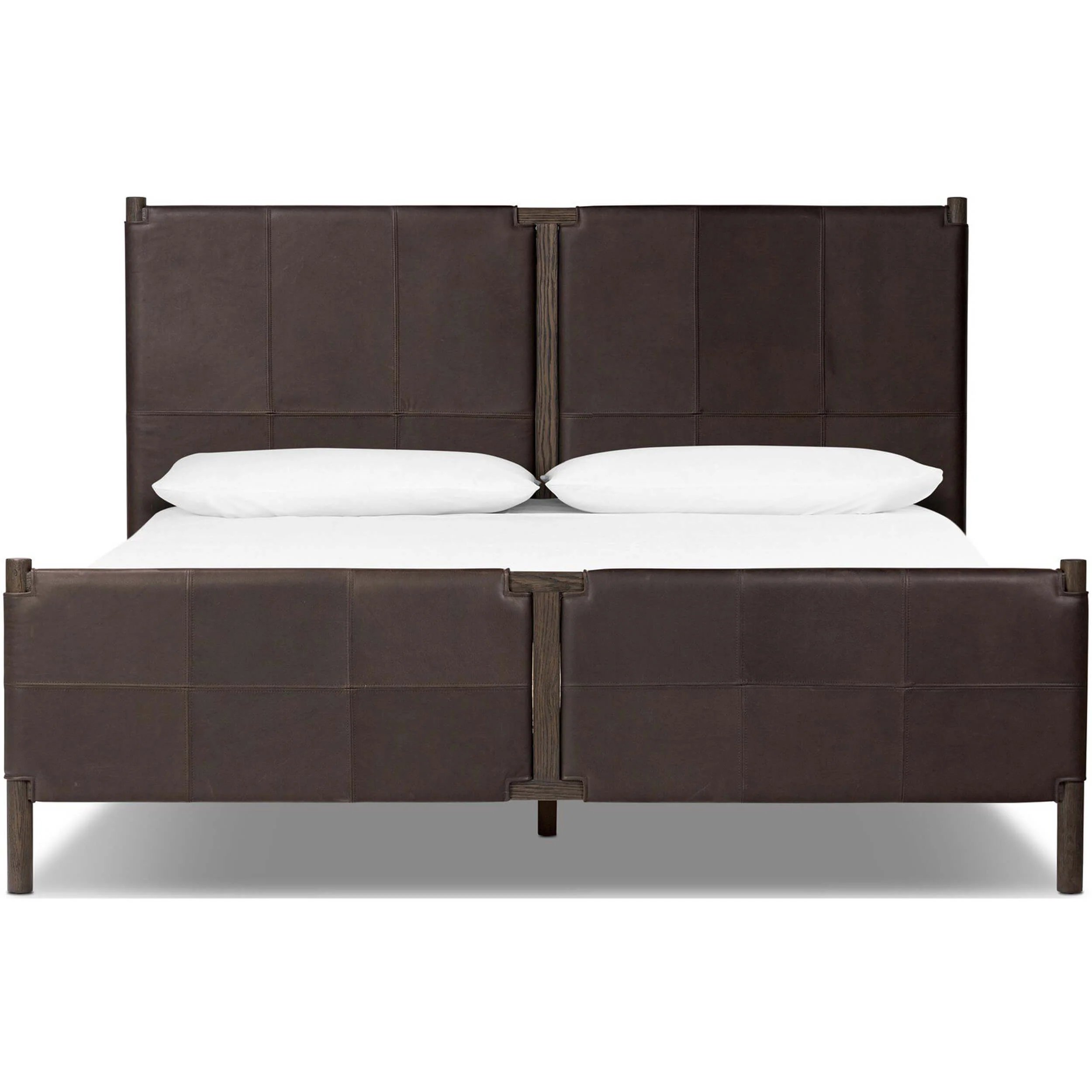 Salado Leather Bed, Heirloom Cigar by Four Hands - Image 2