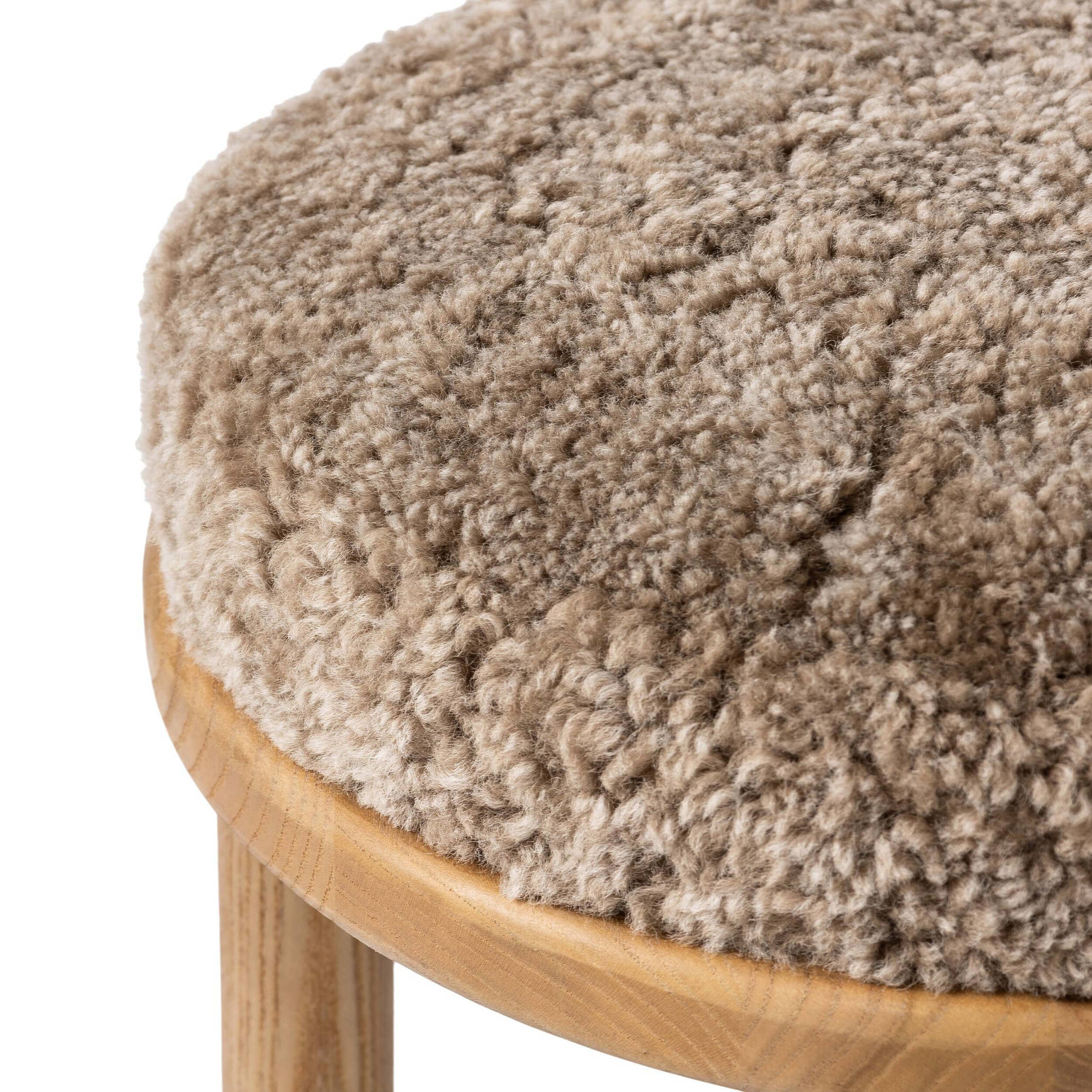 Saldino Bar & Counter Stool, Taupe Shearling by Four Hands - Image 8