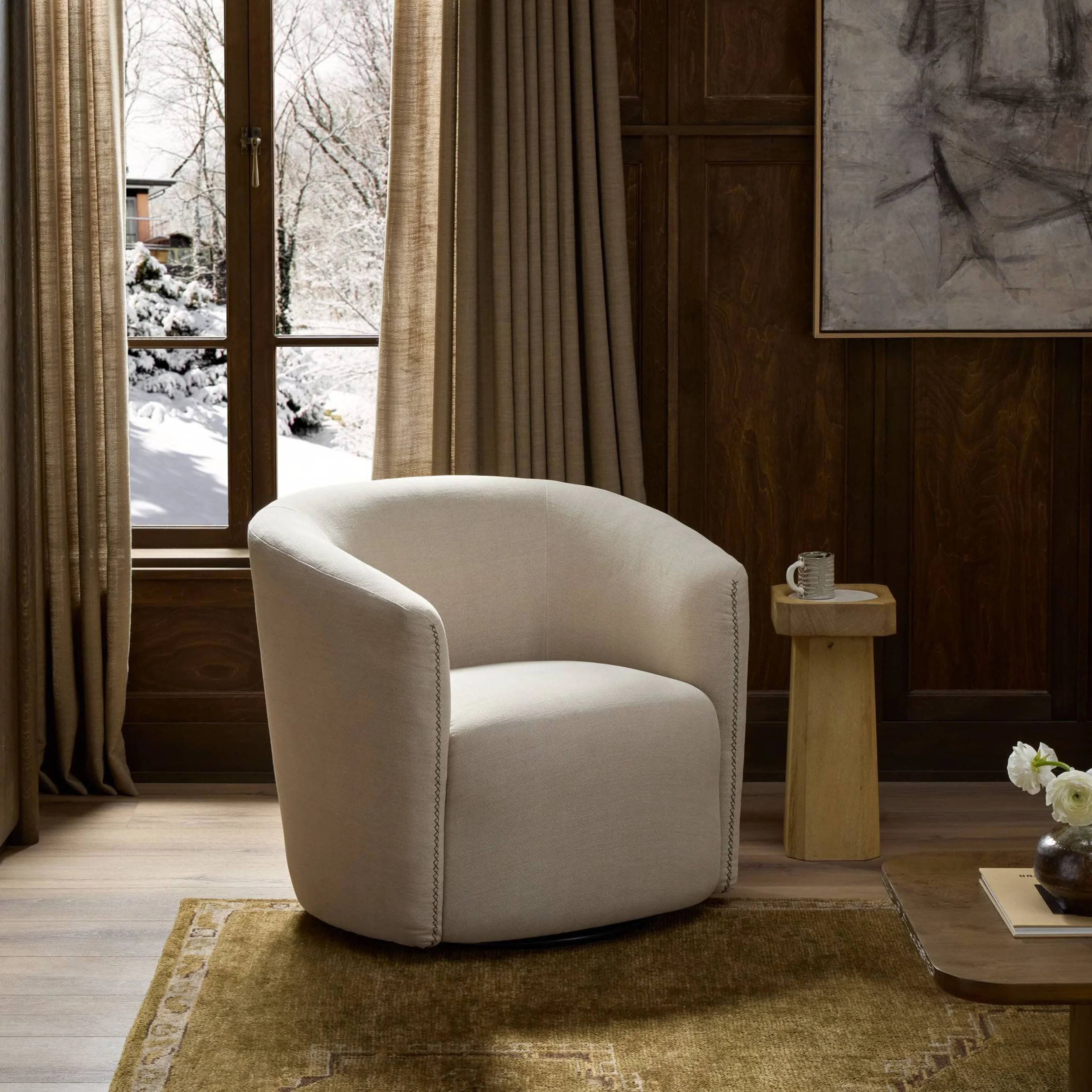 Salena Swivel Chair, Broadway Dune by Four Hands - Image 6