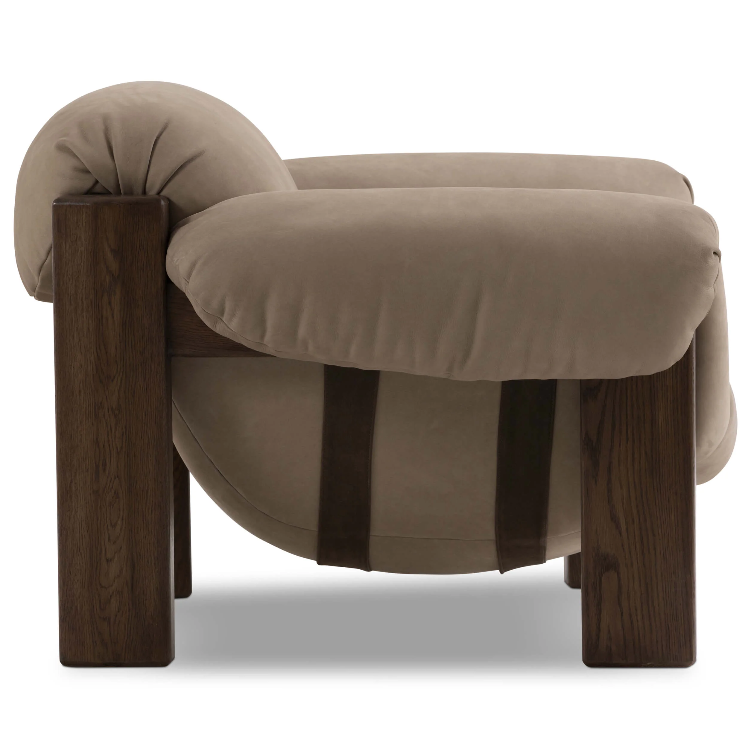 Samena Leather Chair, Nubuck Sand by Four Hands - Image 3