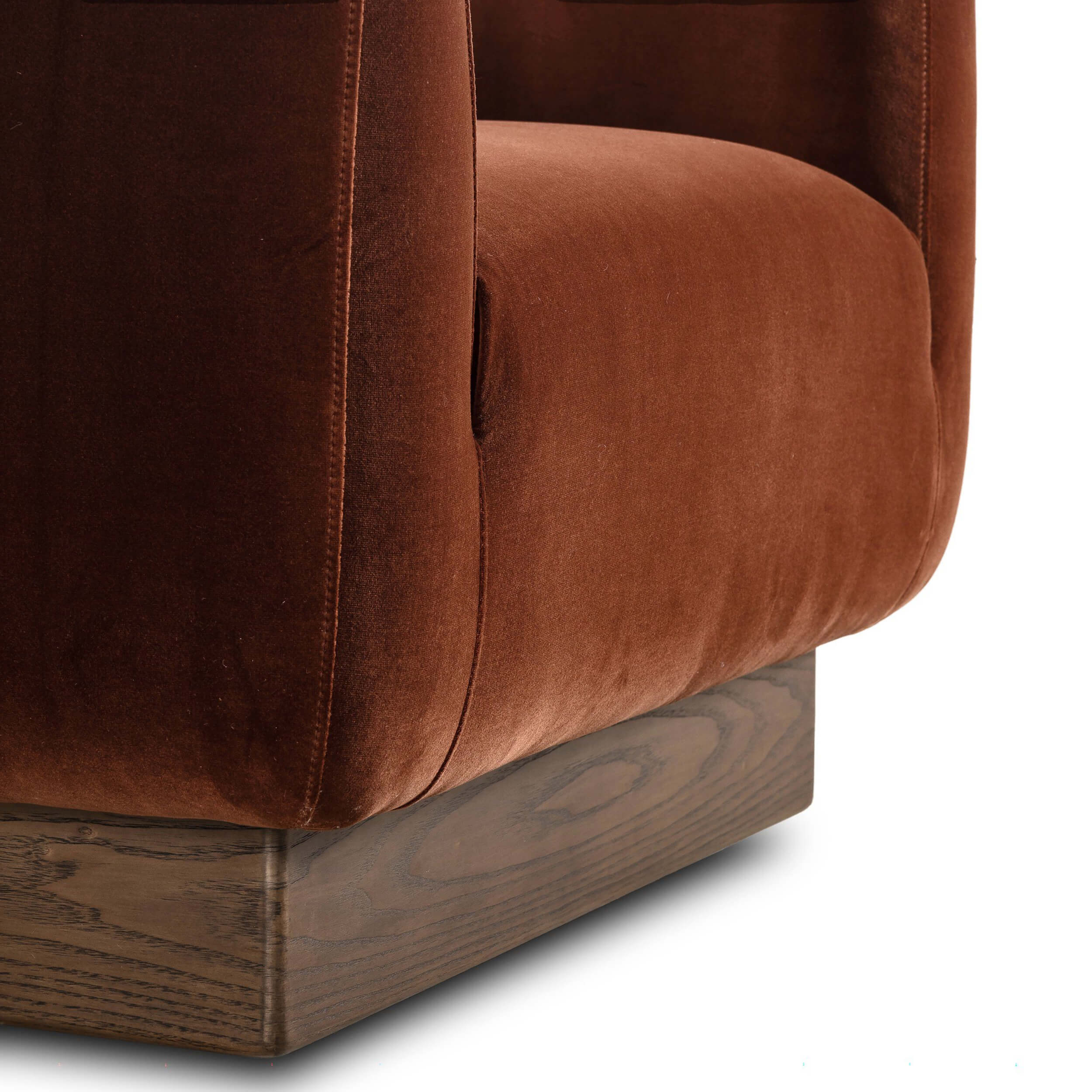 Samir Swivel Chair, Surrey Auburn by Four Hands - Image 4