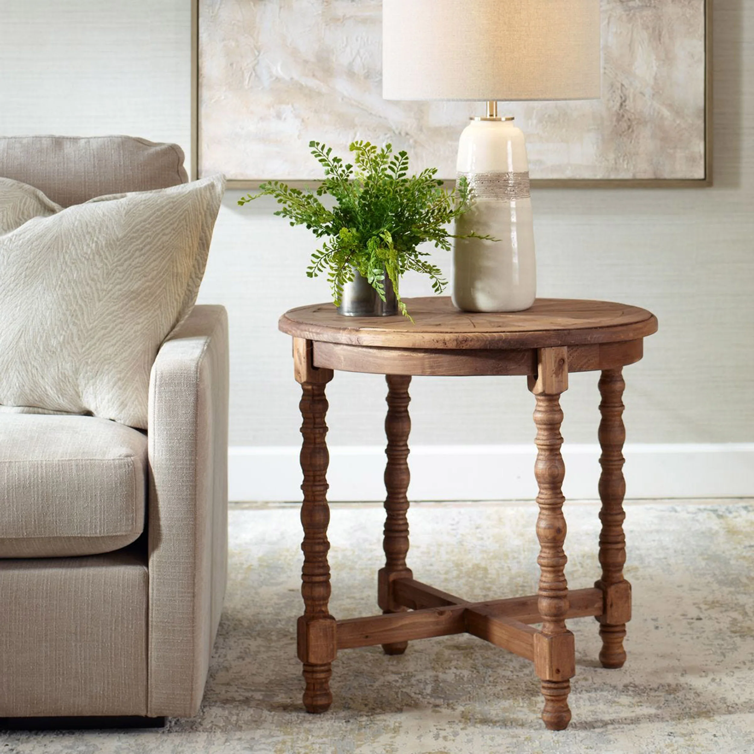 Samuelle End Table, Distressed Natural - Image 4