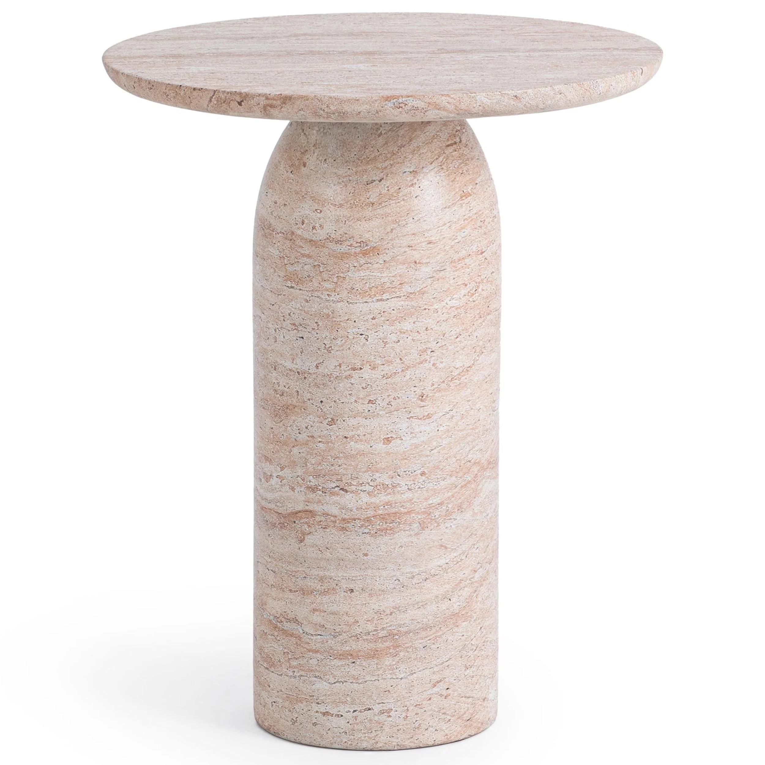 Sana Outdoor Round Accent Table, Beige