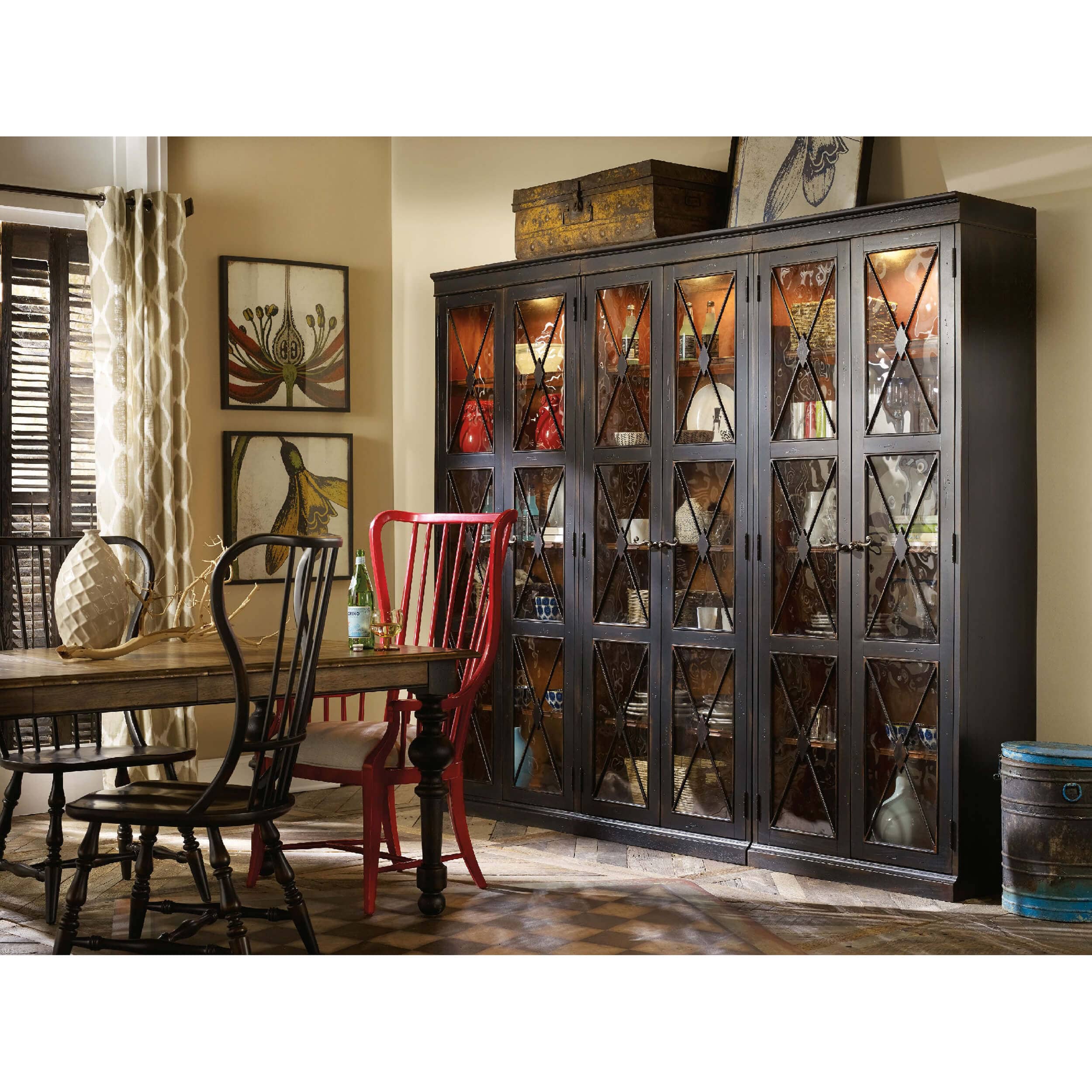Sanctuary 2 Door Thin Display Cabinet, Ebony - Image 3