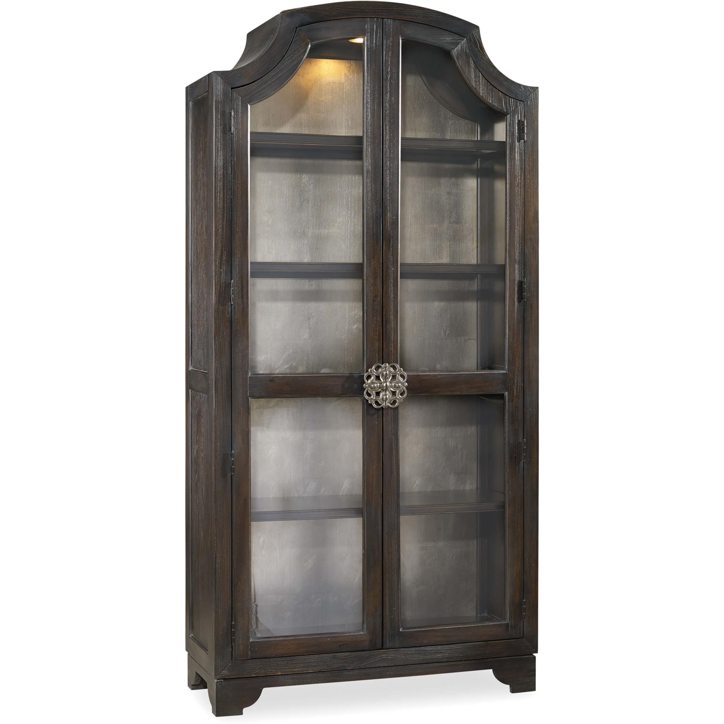 Sanctuary Glass Bunching Curio, Antiqued Ebony