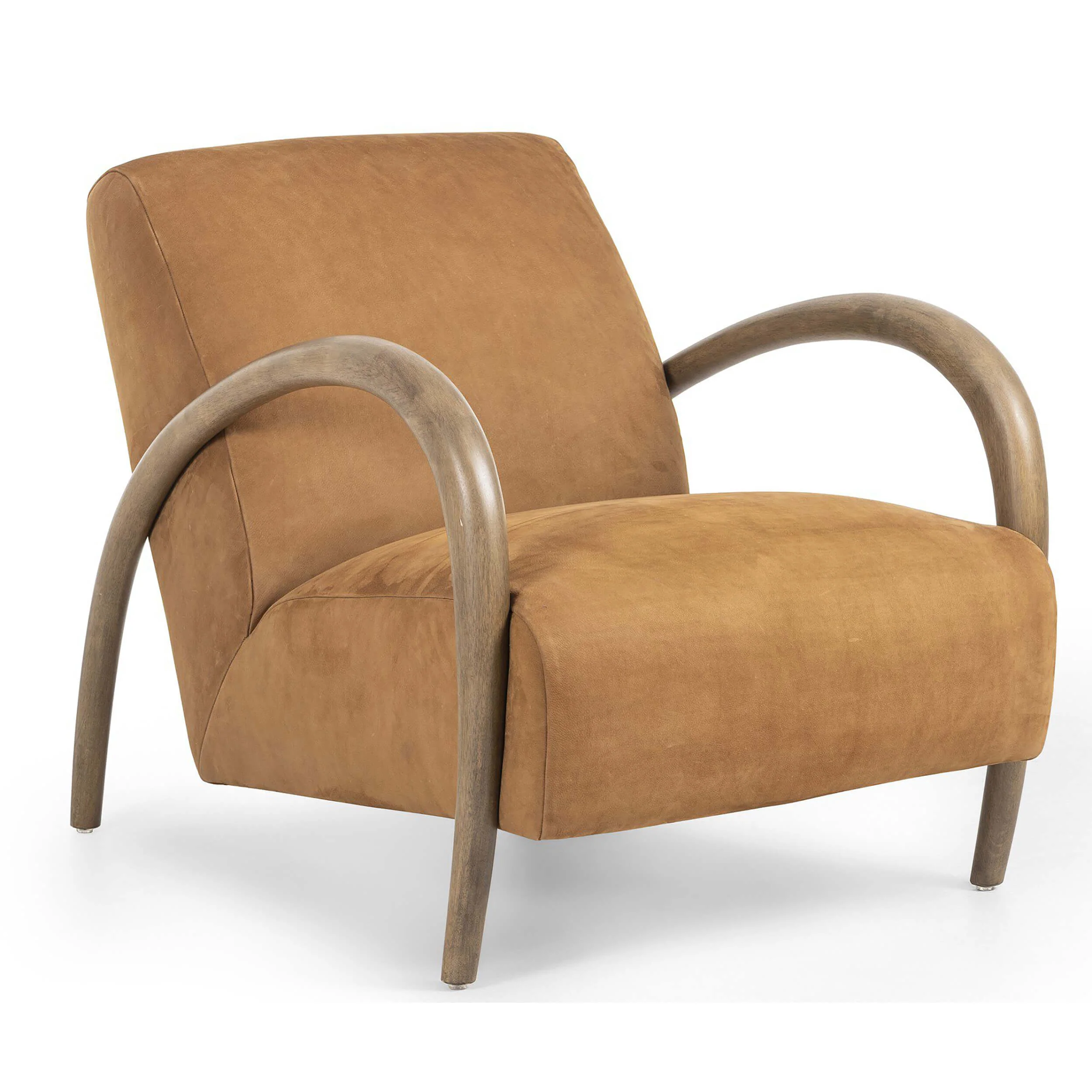 Sandro Leather Chair, Nubuck Cognac by Four Hands