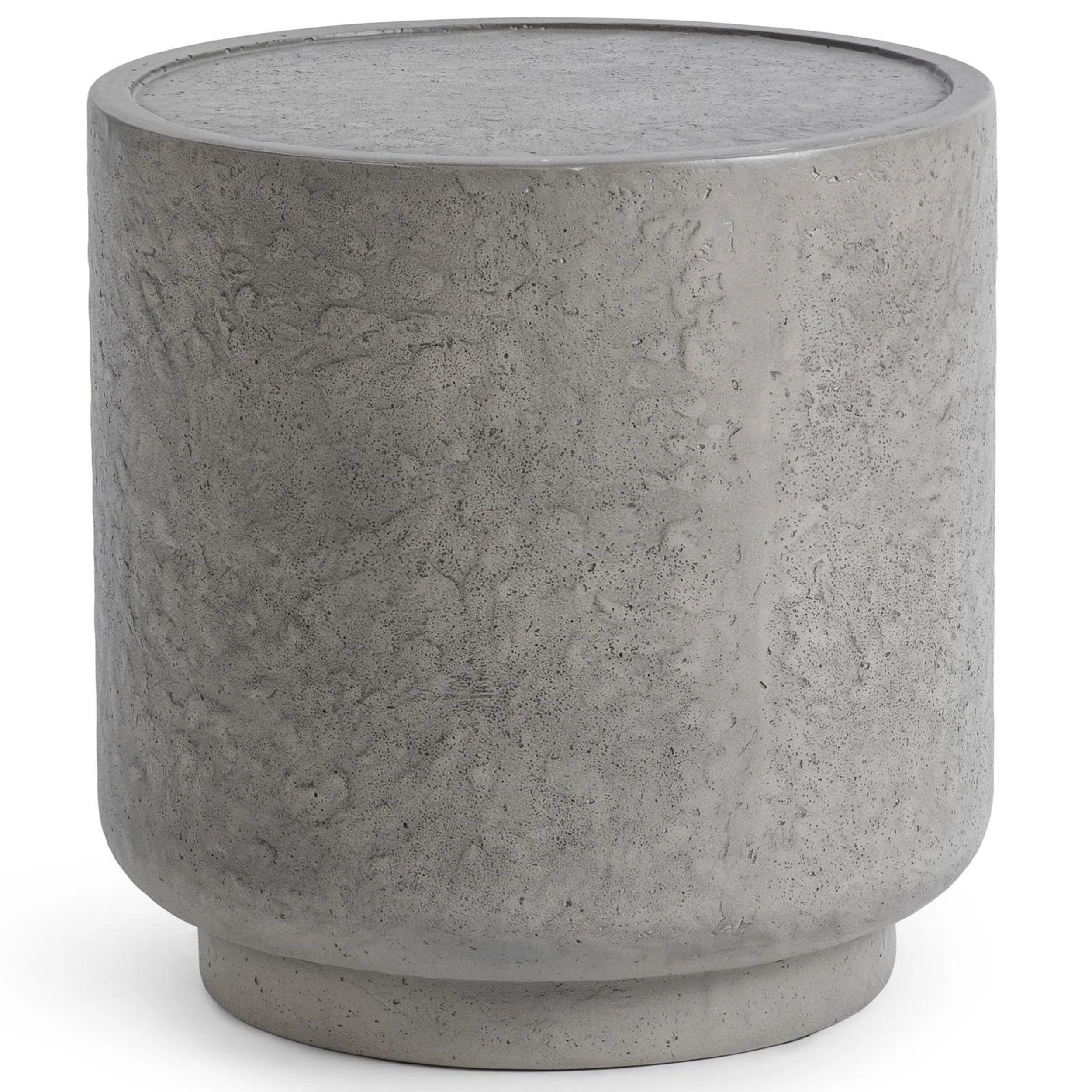 Sania Outdoor Round Accent Table, Dark Grey