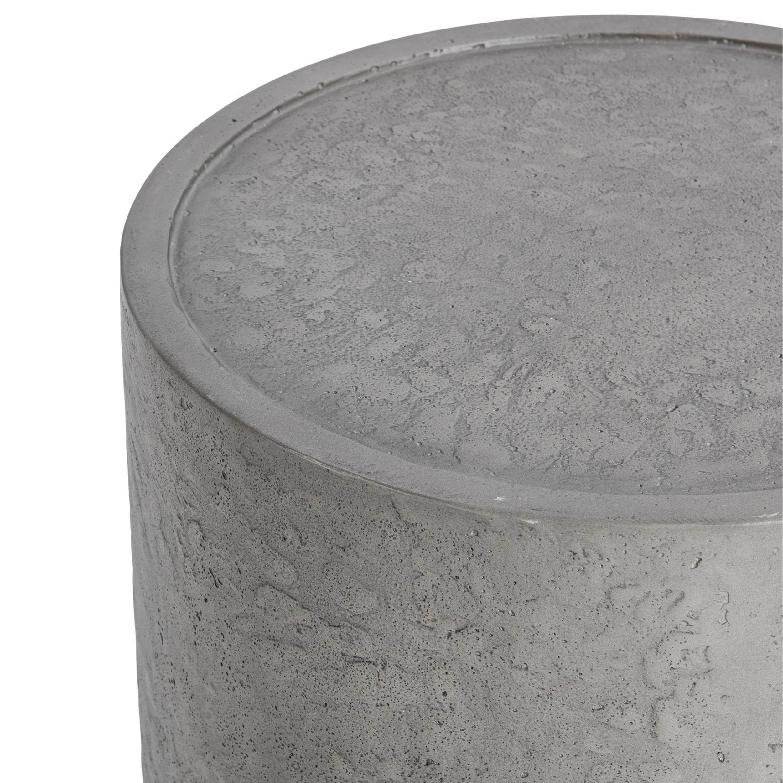 Sania Outdoor Round Accent Table, Dark Grey - Image 3