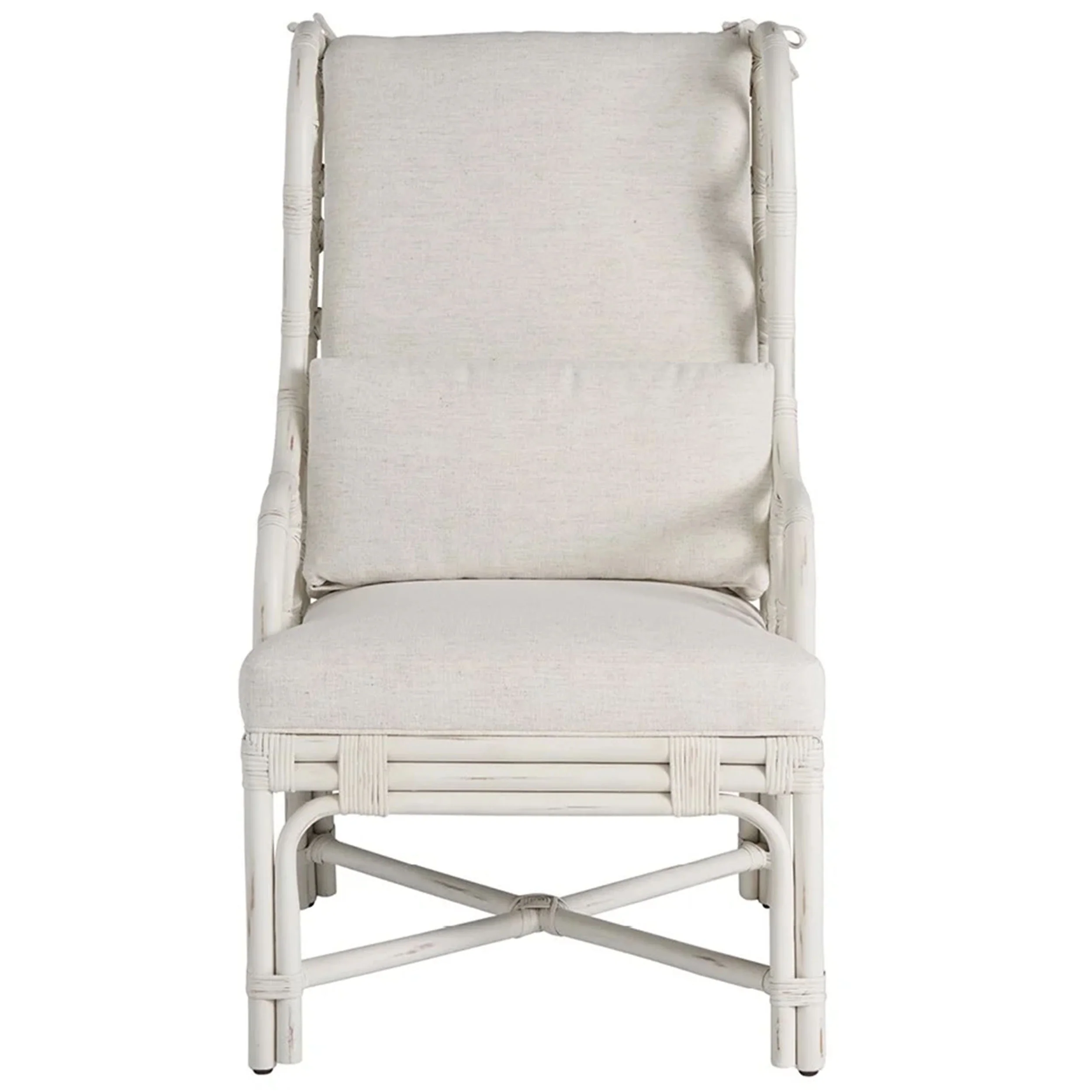 Santa Rosa Arm Chair, White Rattan - Image 2