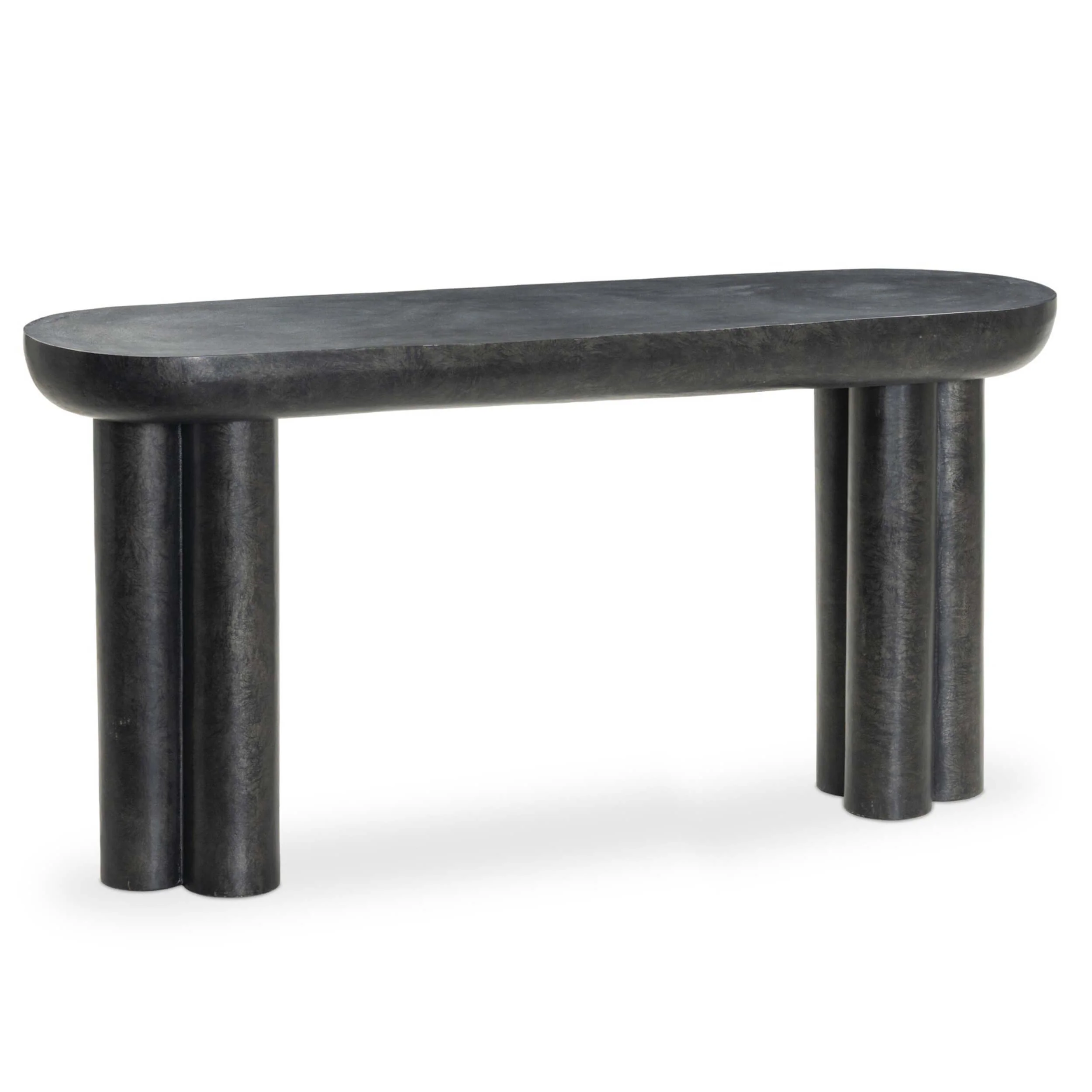 Sante Console Table, Raw Black by Four Hands