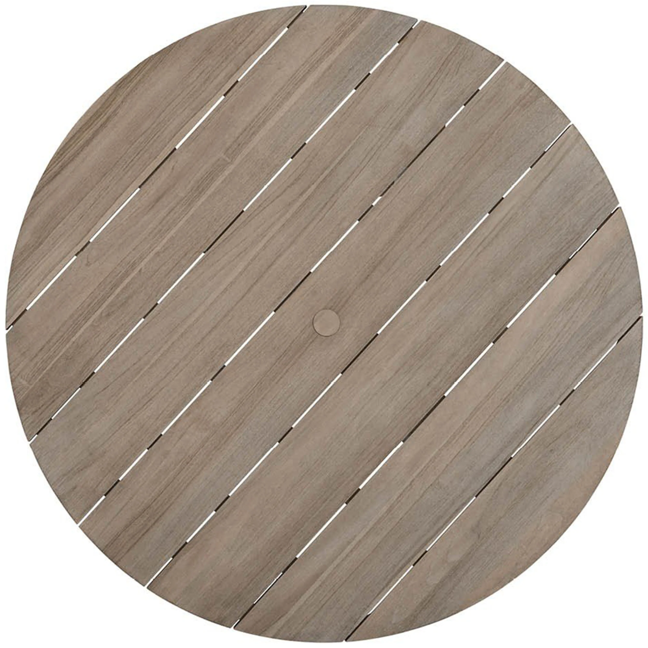 Saratoga Round Outdoor Dining Table, Weathered Teak - Image 3