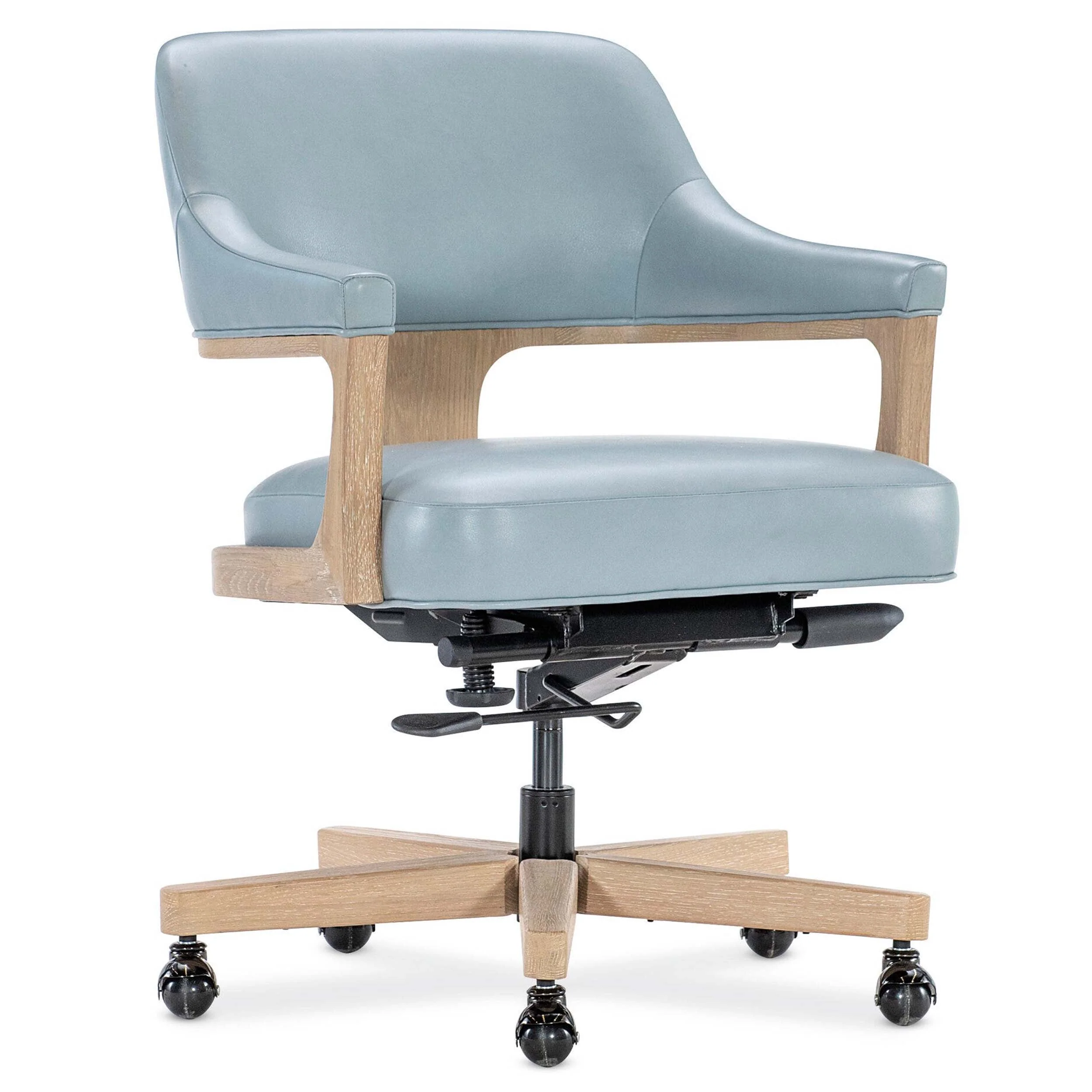 Serpentine Leather Executive Swivel Tilt Chair, Blue