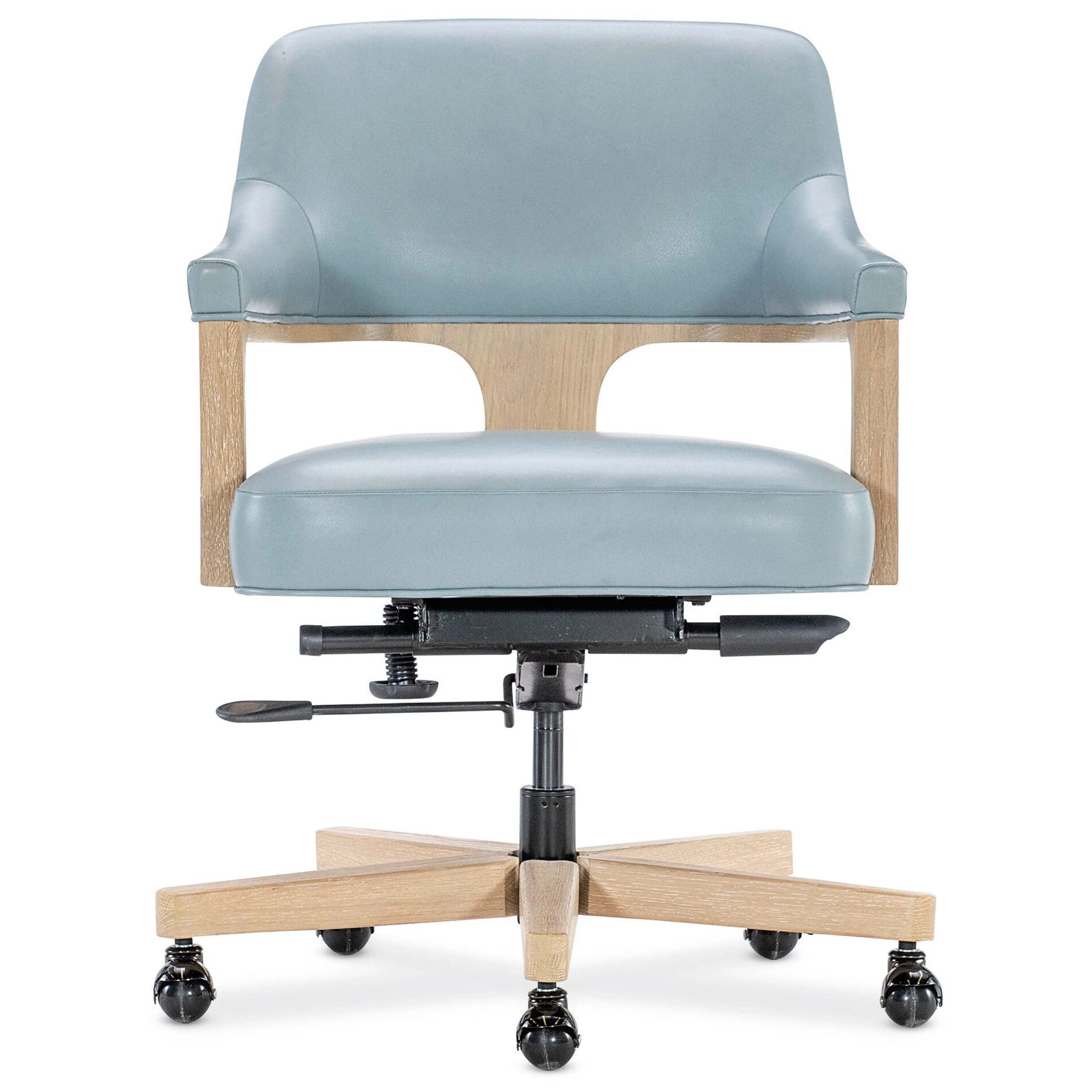 Serpentine Leather Executive Swivel Tilt Chair, Blue - Image 2